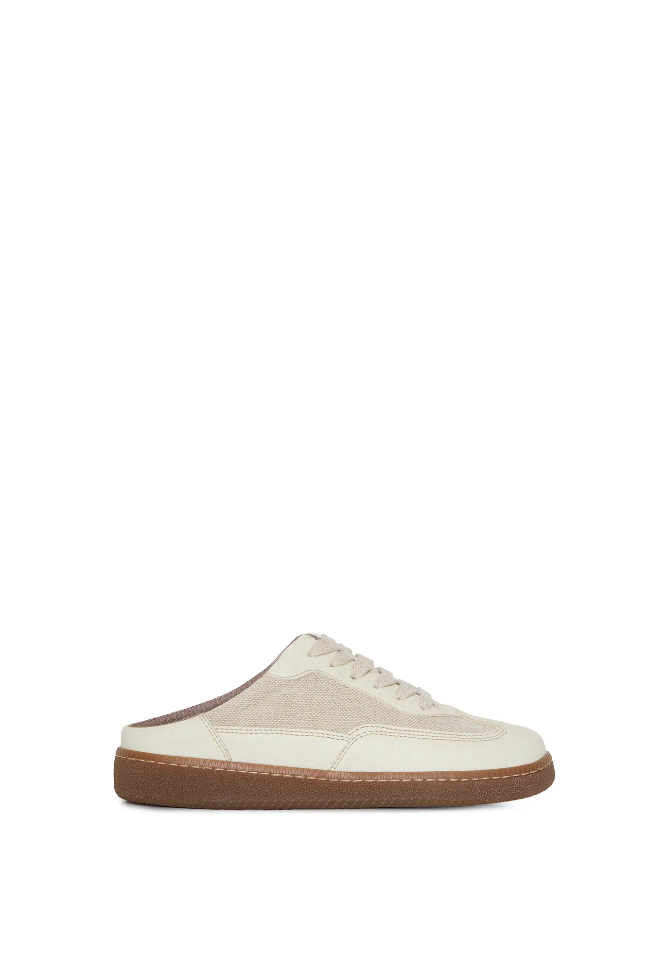 MULE HAZE – beige mule sneakers from apple leather and linen - Image 3