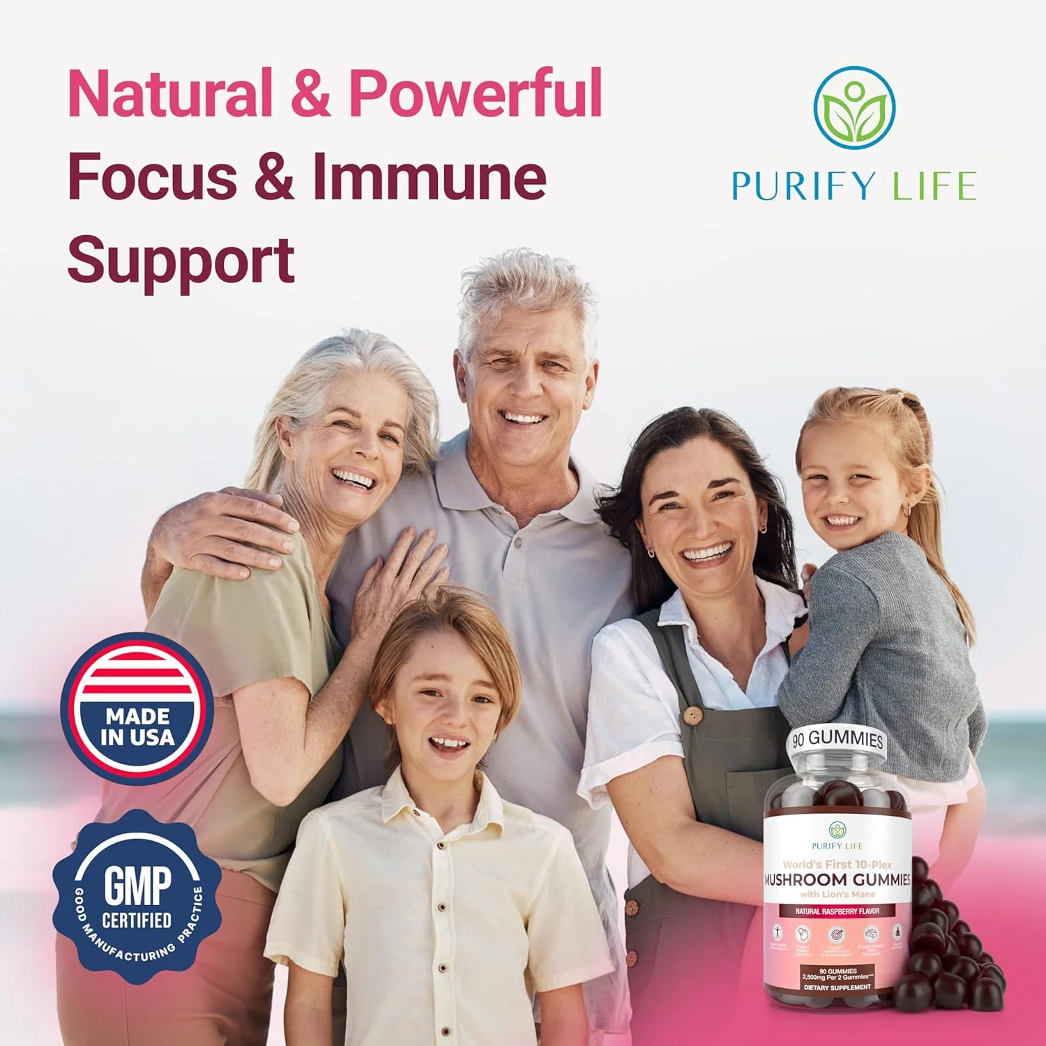 Mushroom Complex Gummies - 10 Mushroom Supplement w Lions Mane Gushrooms (90 Chews 2500mg/serving) - Image 8