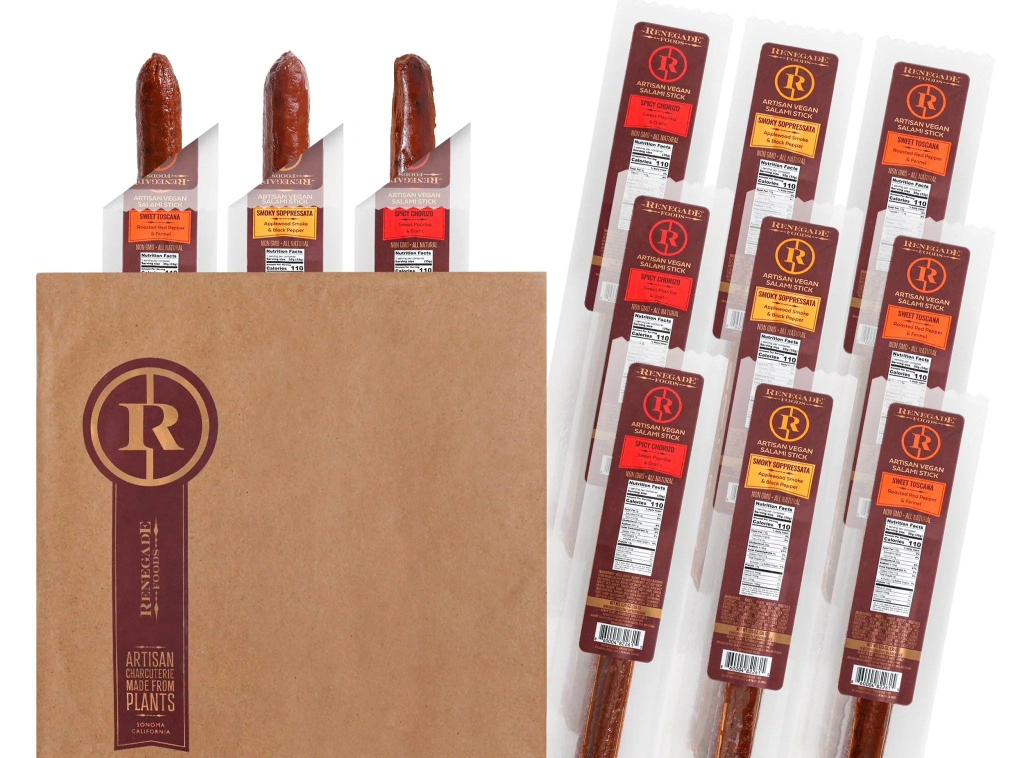 New! Italian/Spanish Salami Stick 9-Pack - Image 2