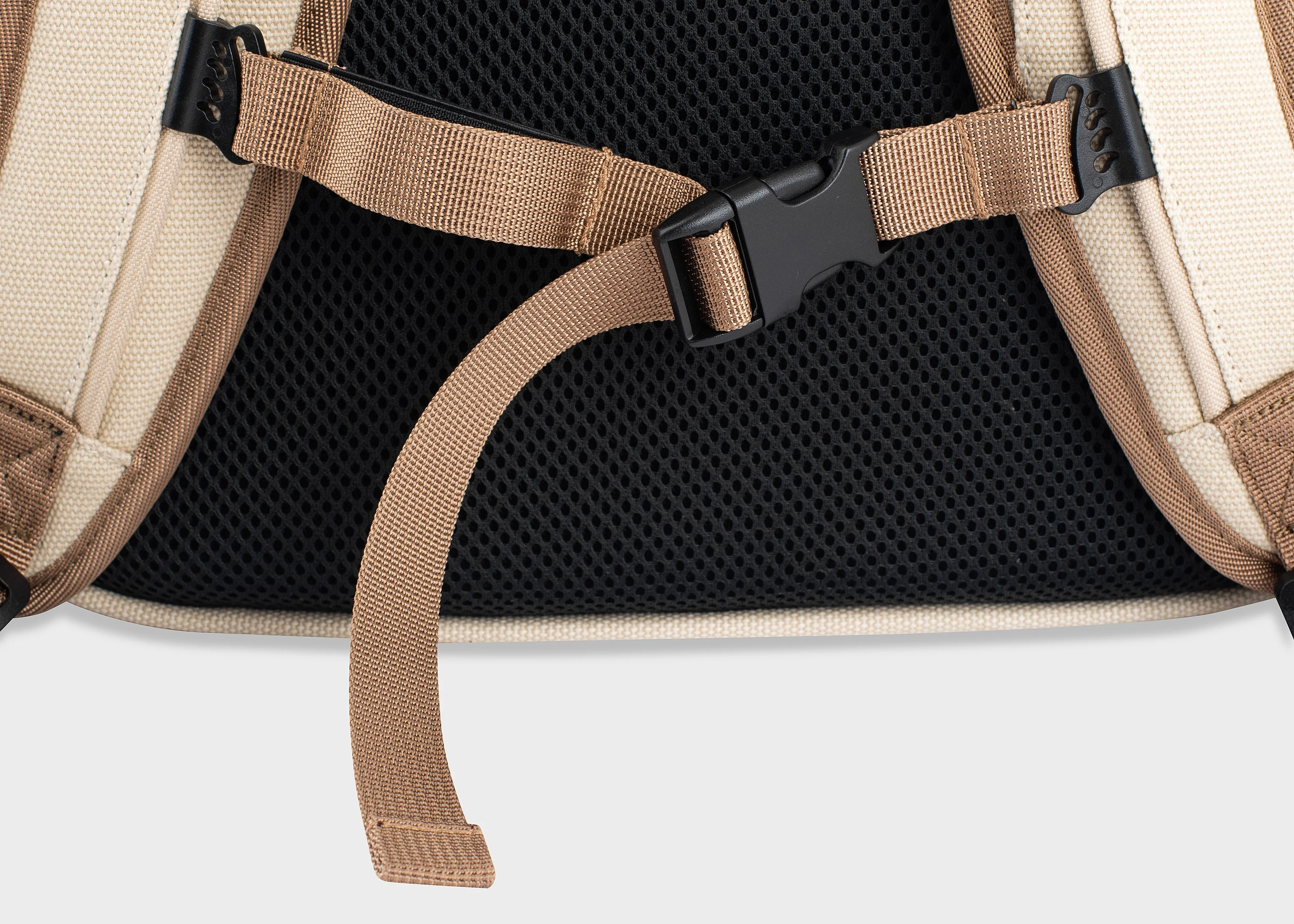 Nomad Hemp Rolltop Backpack in Beige and Green - Image 8