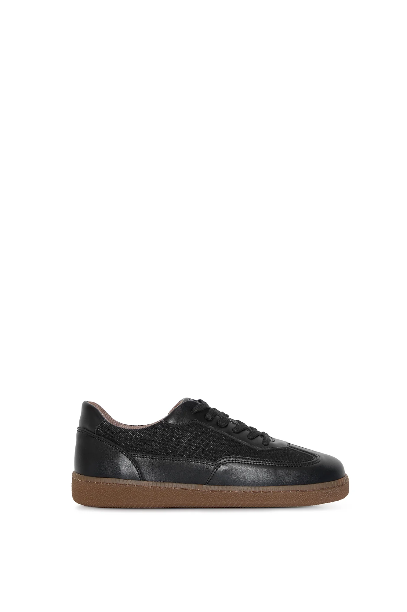 NOMAD MOON – black sneakers from wheat & corn leather and linen - Image 4