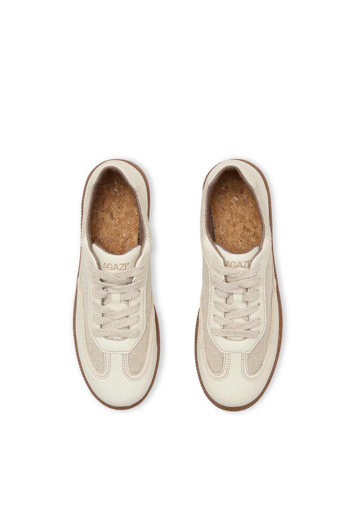 NOMAD SUN – beige sneakers from apple leather and linen - Image 5