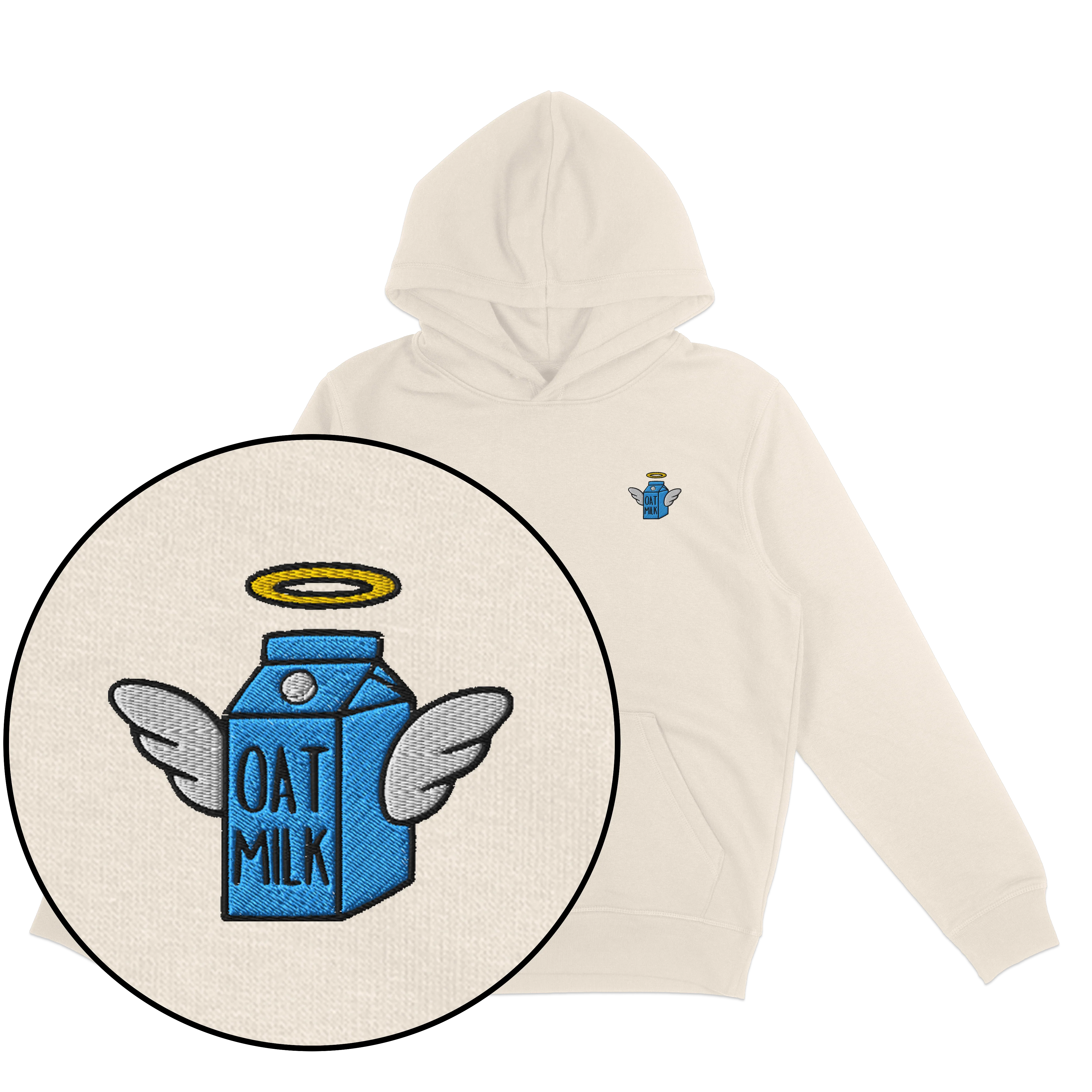 Oat Milk Hoodie (Embroidered)