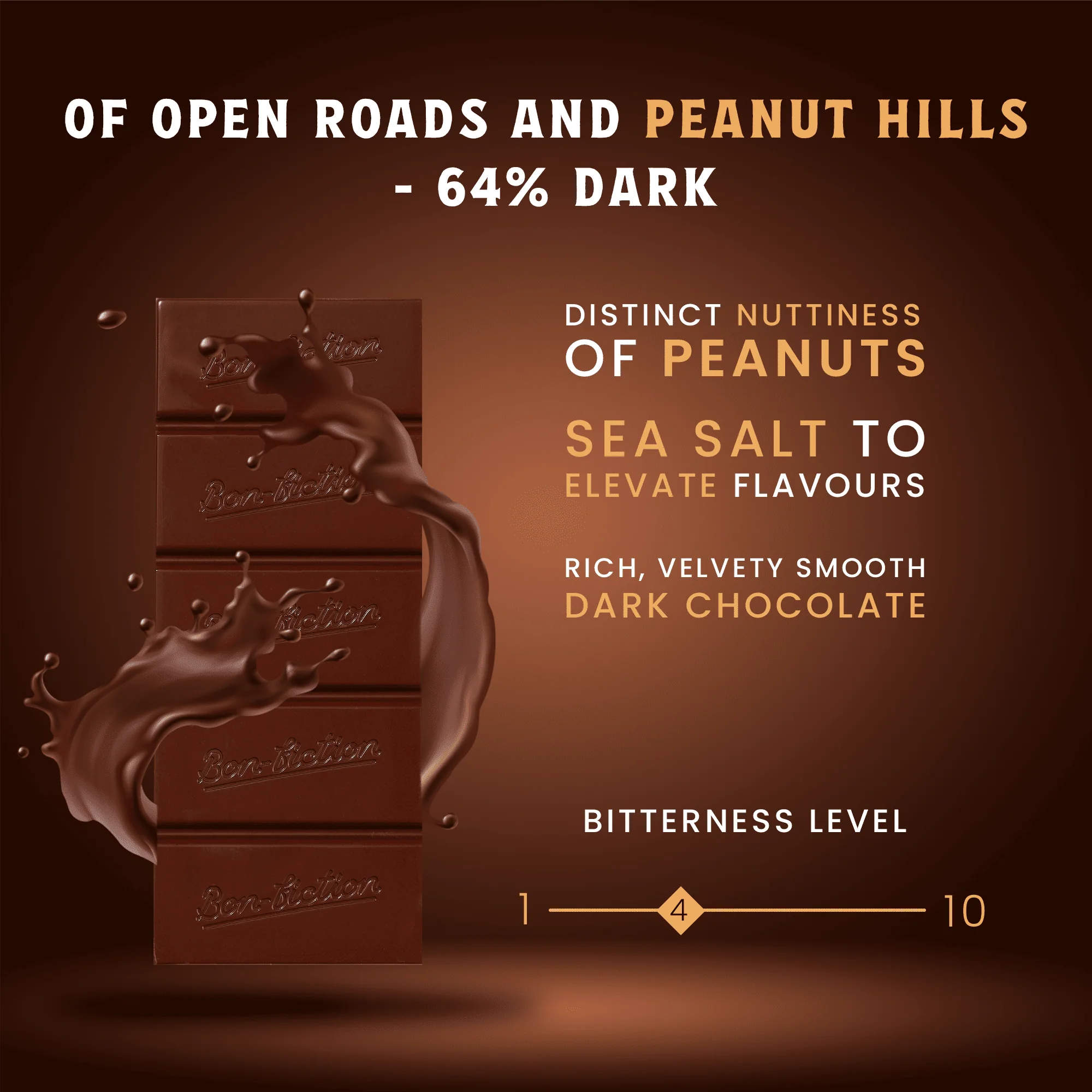 Of Open Roads and Peanut Hills - 64% Peanut Dark Chocolate - Image 3