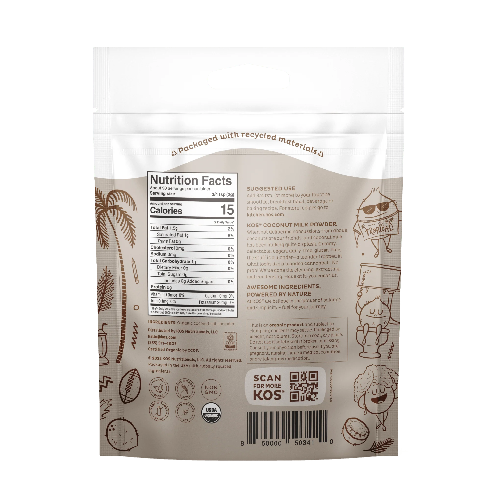 Organic Coconut Milk Powder, 90 Servings - Image 2