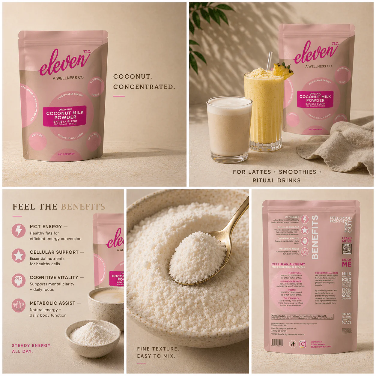 Organic Coconut Milk Powder: Superfood | 500g (250 Servings) - Image 3