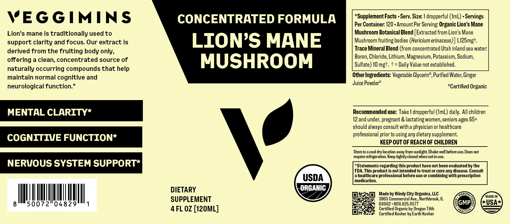 Veggimins Organic Lion's Mane Mushroom, 4oz - Image 22