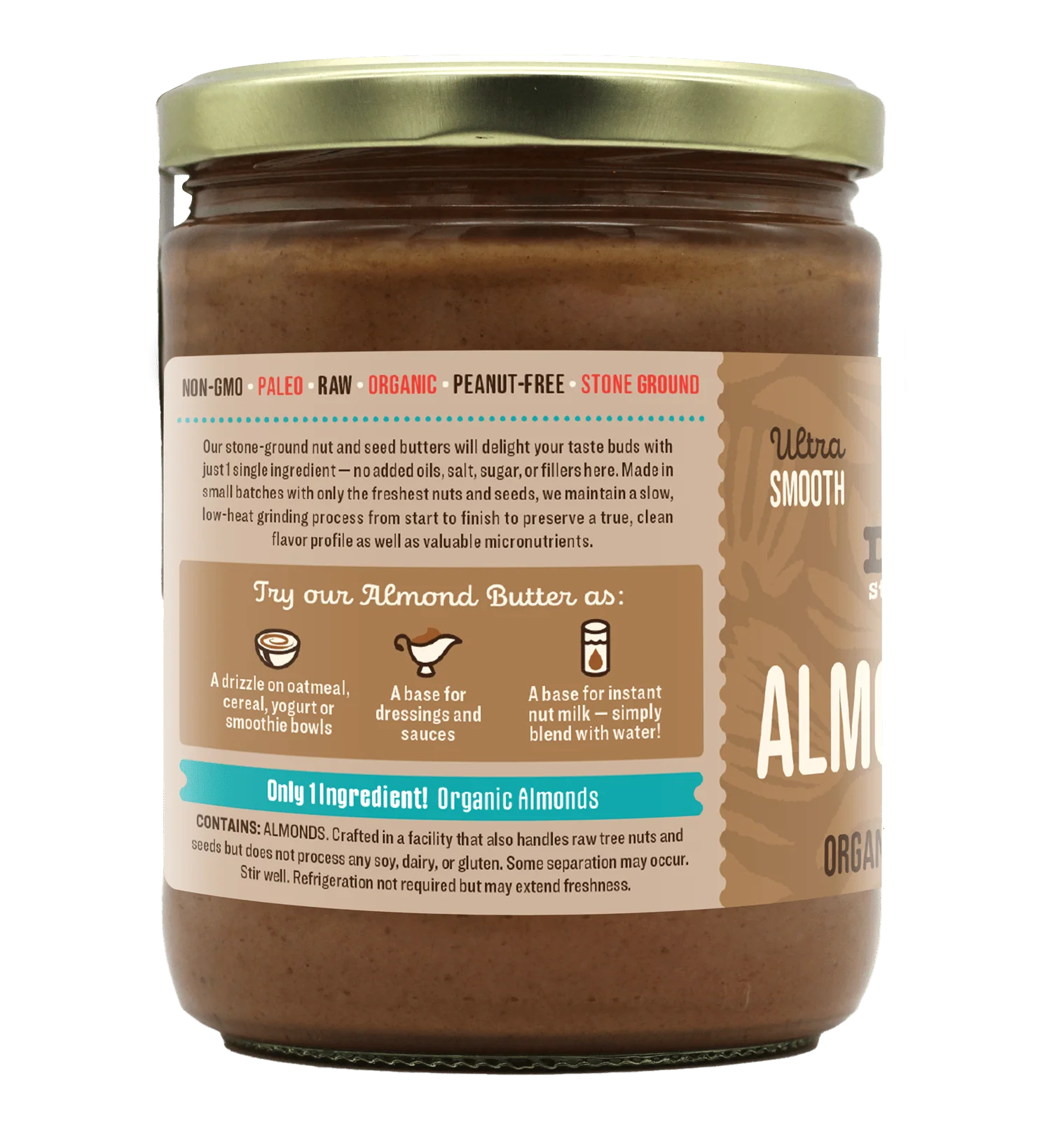 Organic Raw Almond Butter, 16 oz - Image 2