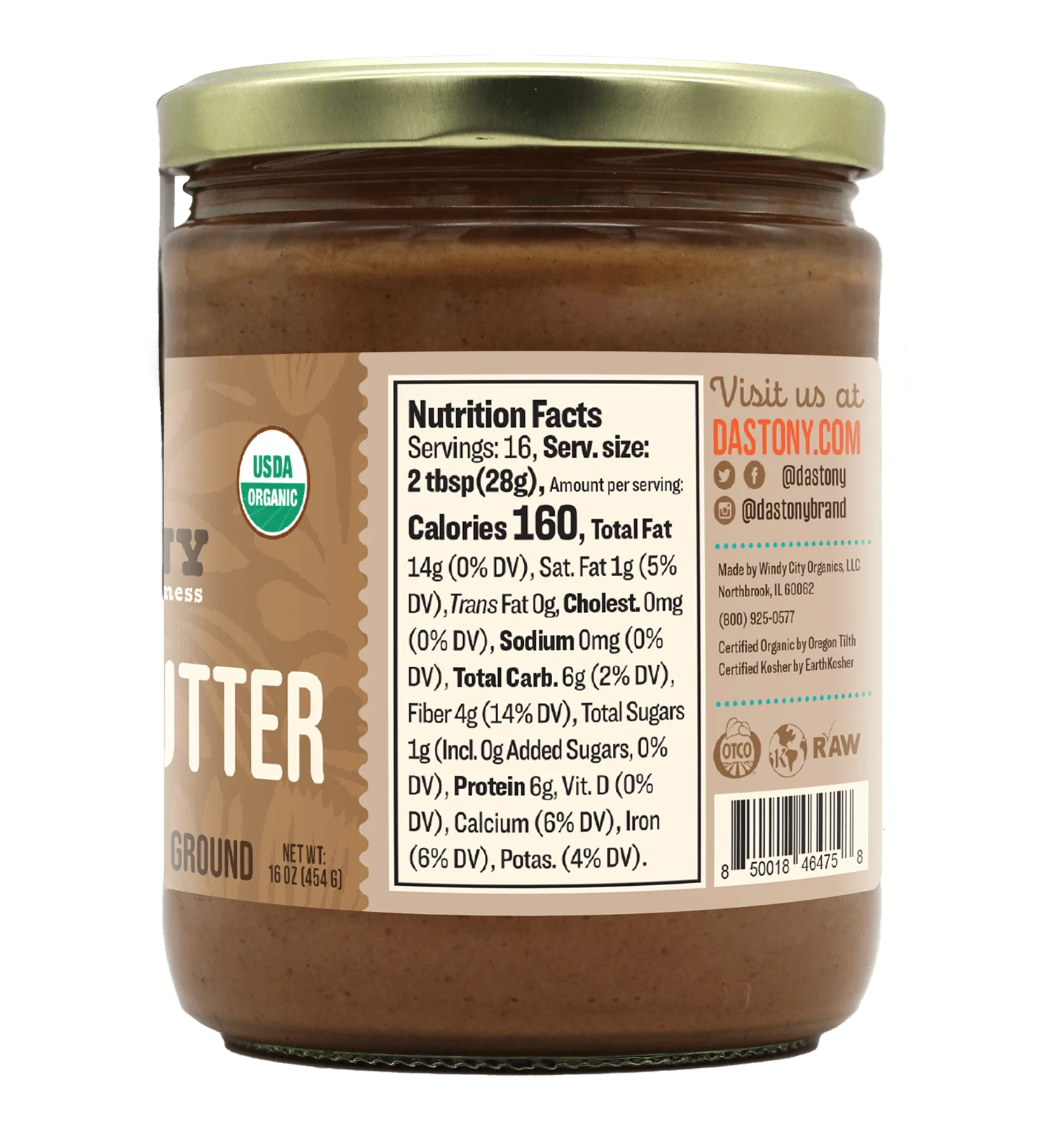 Organic Raw Almond Butter, 16 oz - Image 3