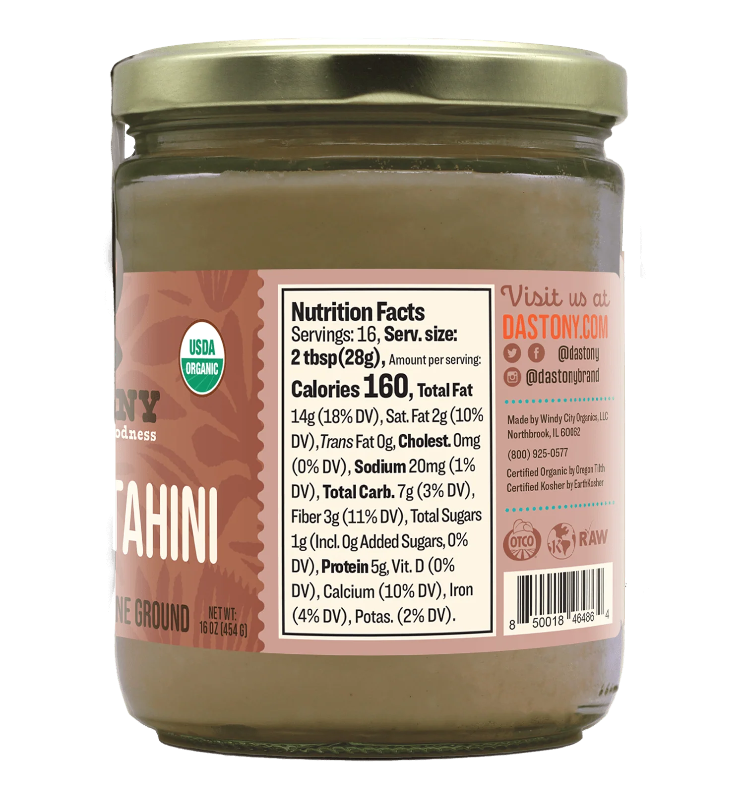 Organic Raw Sesame Seed (Tahini) Butter - 16 oz - Image 2