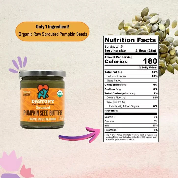 Organic Sprouted Pumpkin Seed Butter, 16oz - Image 4