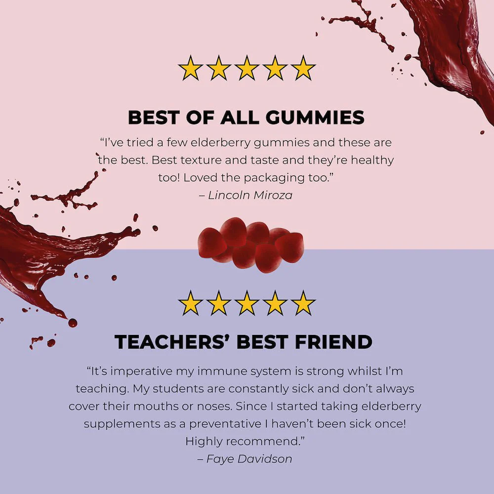 Organic Vegan Elderberry Vitamin C & Zinc Immunity Gummies - Image 5
