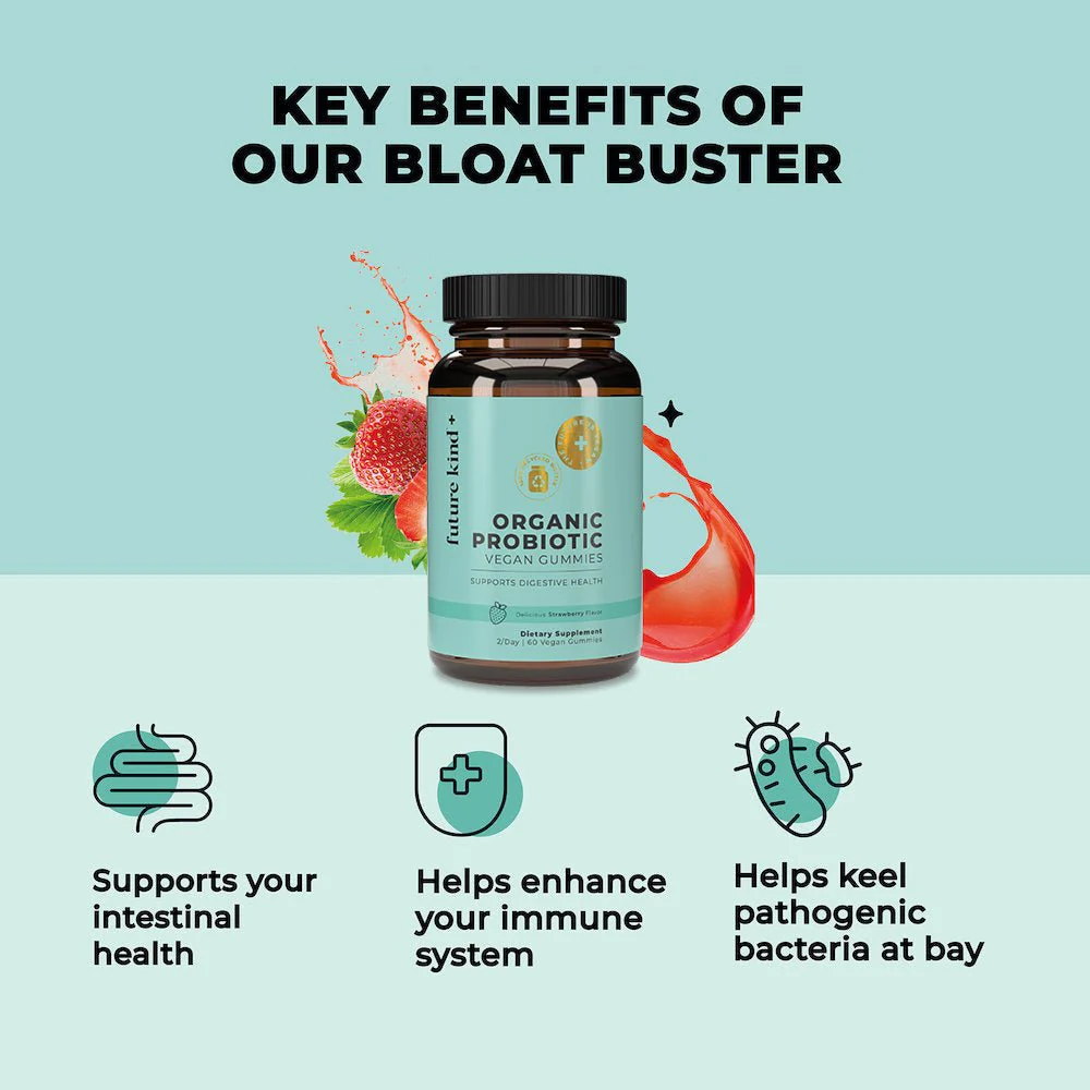 Organic Vegan Probiotic Gummies: Gas & Bloating Relief - Image 3