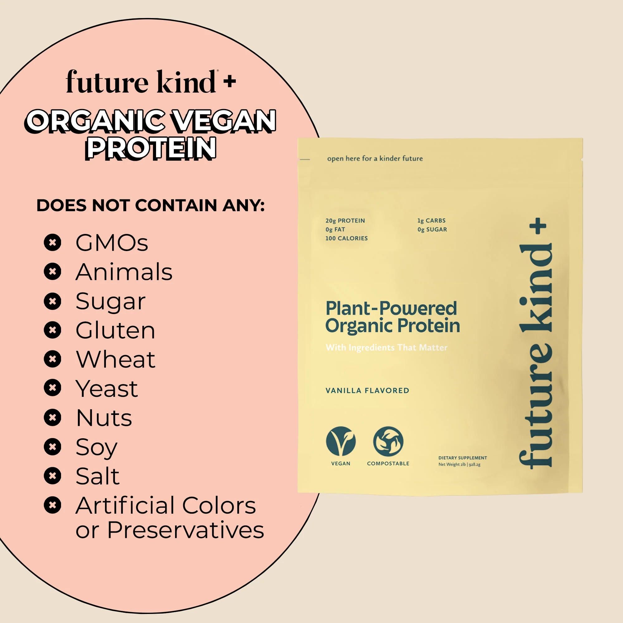 Organic Vegan Protein Powder - Vanilla Flavored - Image 4