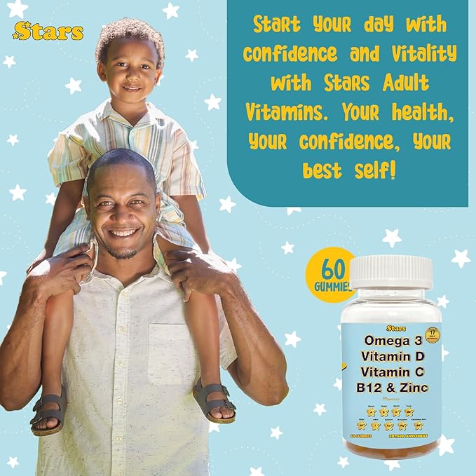 Parents & Kids Bundle: Stars Multivitamin Gummies for Adults & Kids with Omega 3 - Image 4