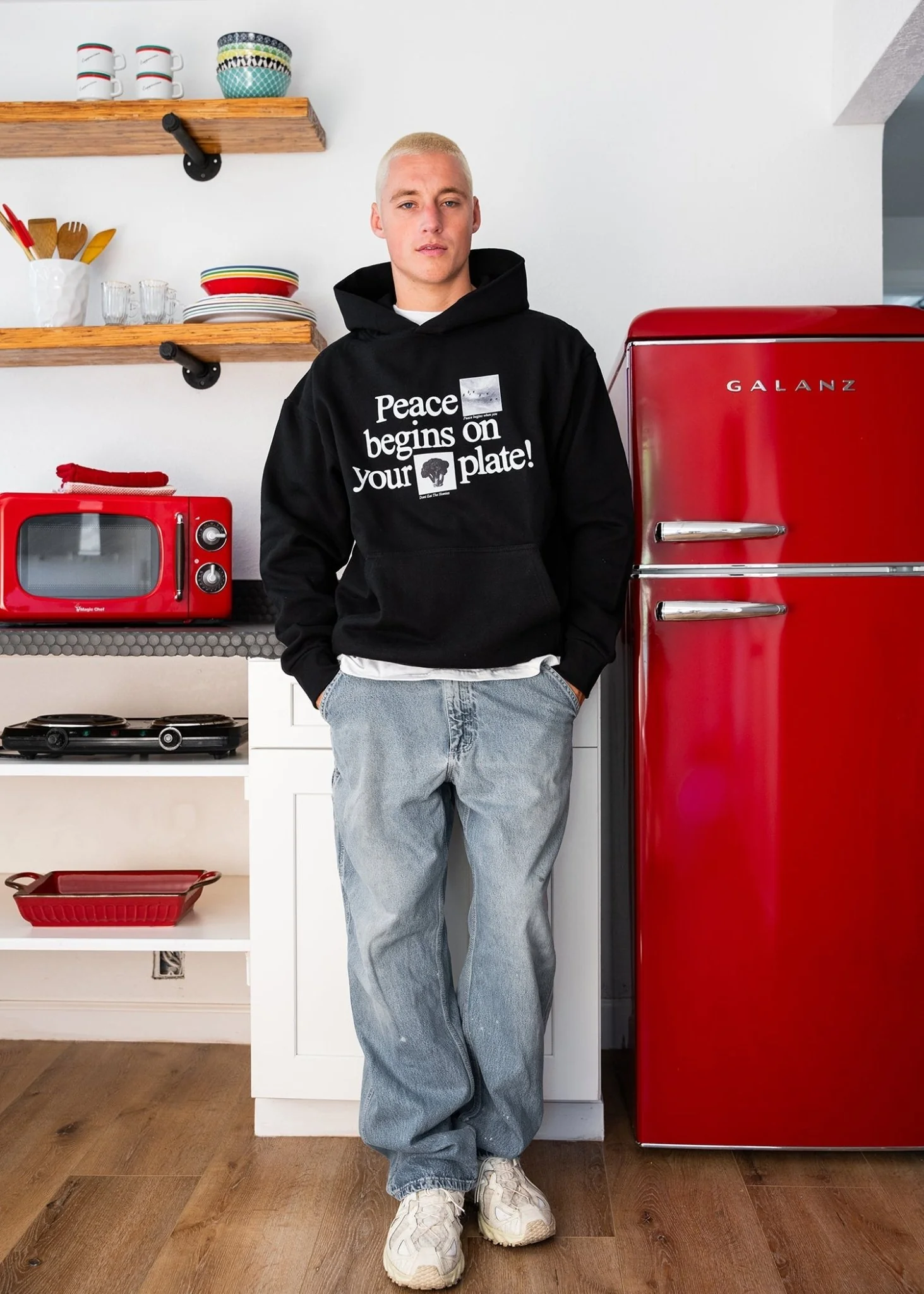 Peace Begins On Your Plate Hoodie - Image 3
