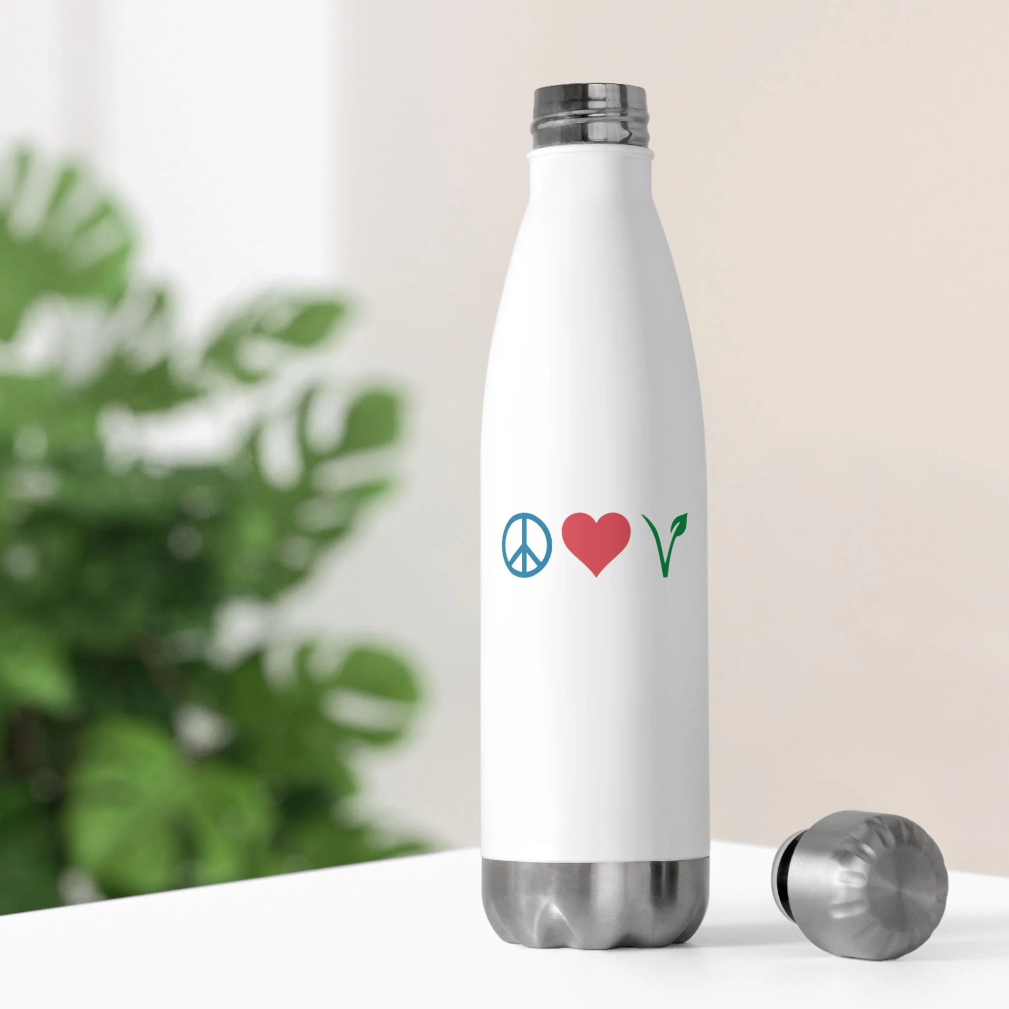 Peace Love Vegan - 20oz Insulated Water Bottle - Image 6