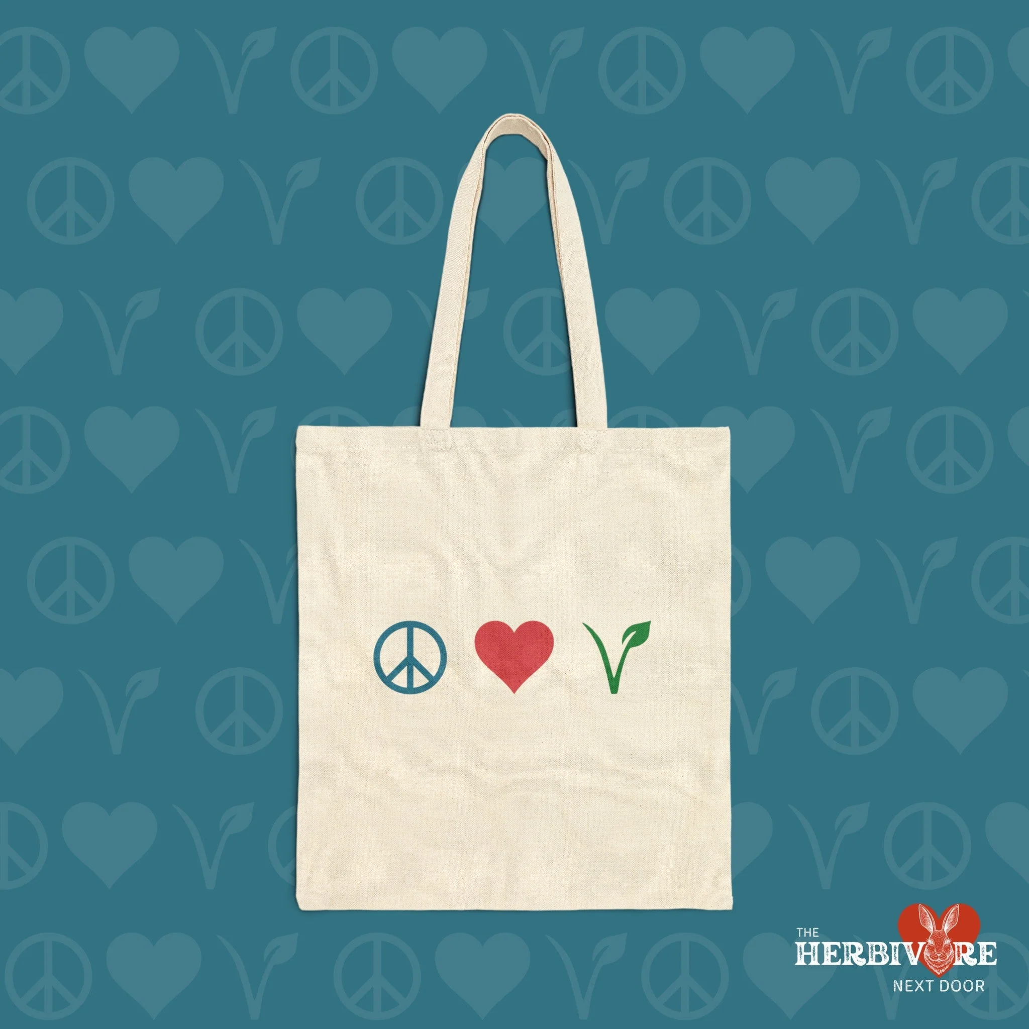 Peace Love Vegan Tote Bag
