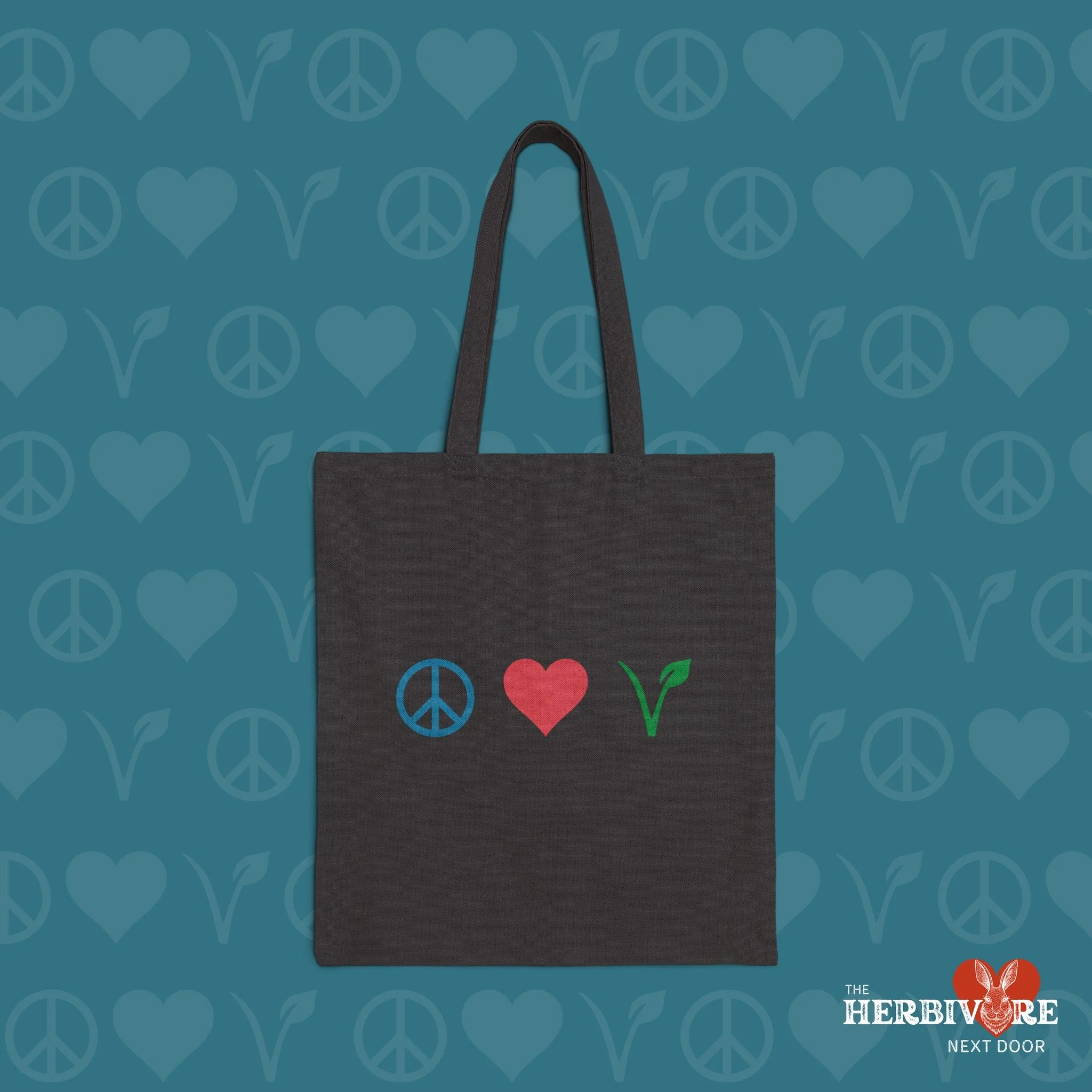 Peace Love Vegan Tote Bag - Image 2