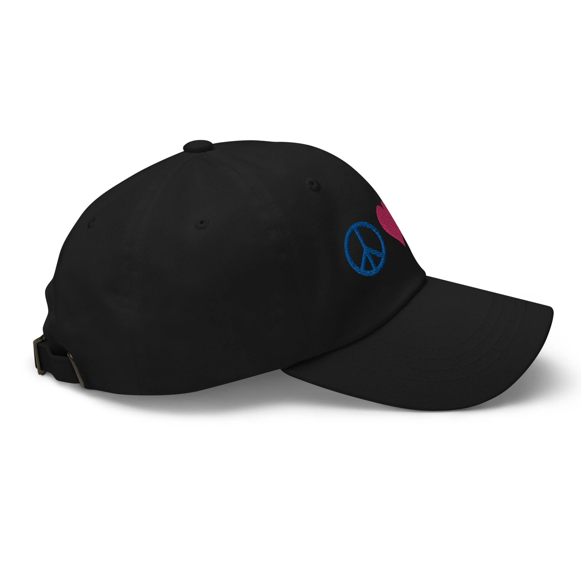 Peace, Love, Vegan Hat / Cap With Premium Multi-color Stitched Embroidery - Image 7