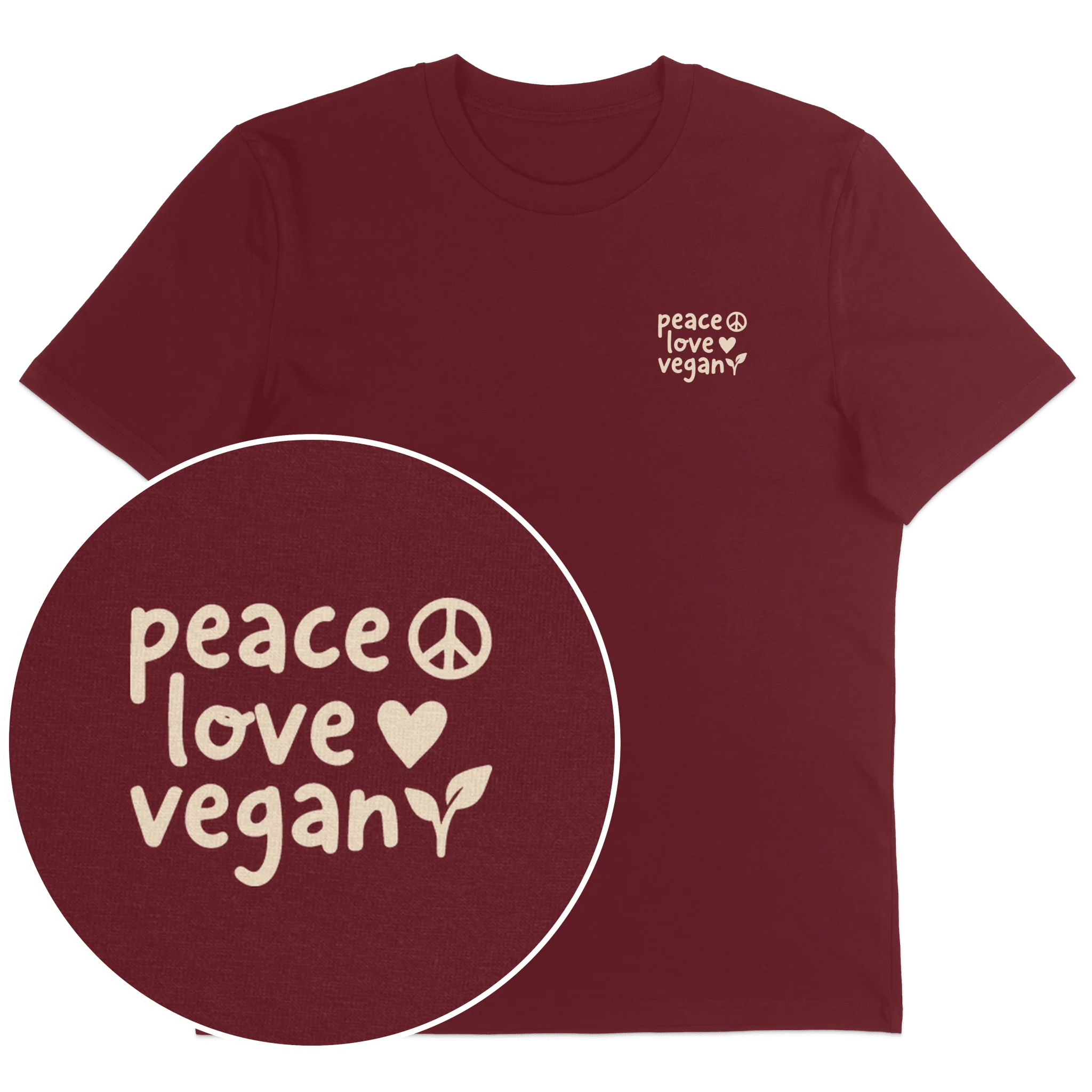 Peace Love Vegan T-Shirt - Image 2