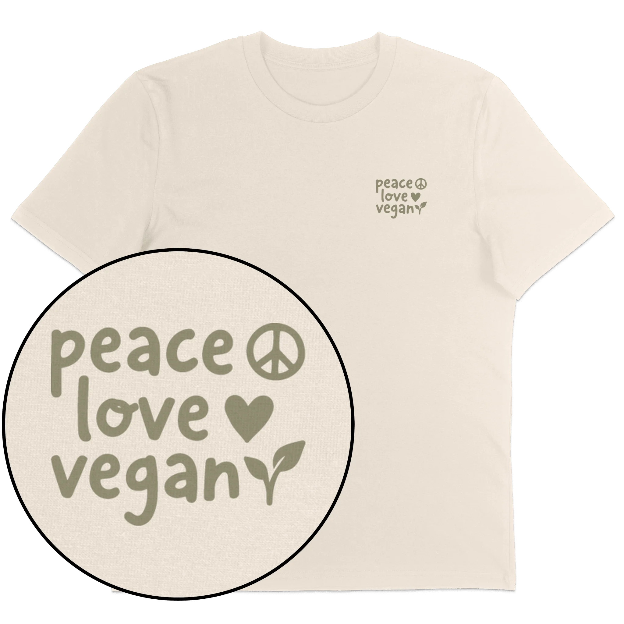 Peace Love Vegan T-Shirt - Image 3