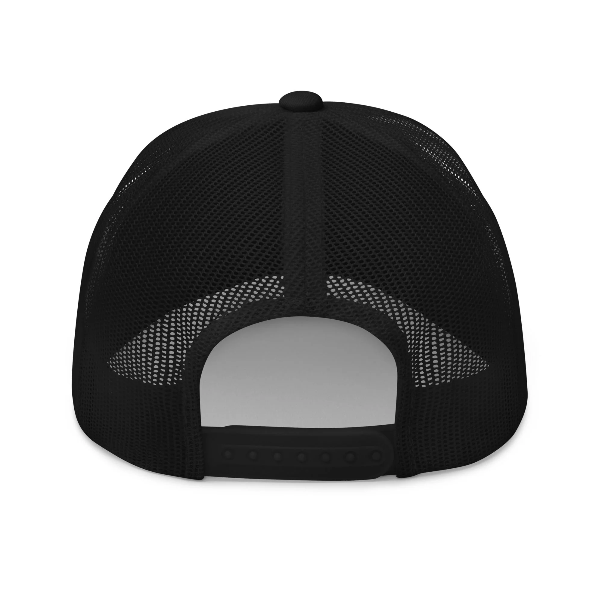 Peace, Love, Vegan Trucker Hat with Premium Multi-color Stitched Embroidery - Image 7