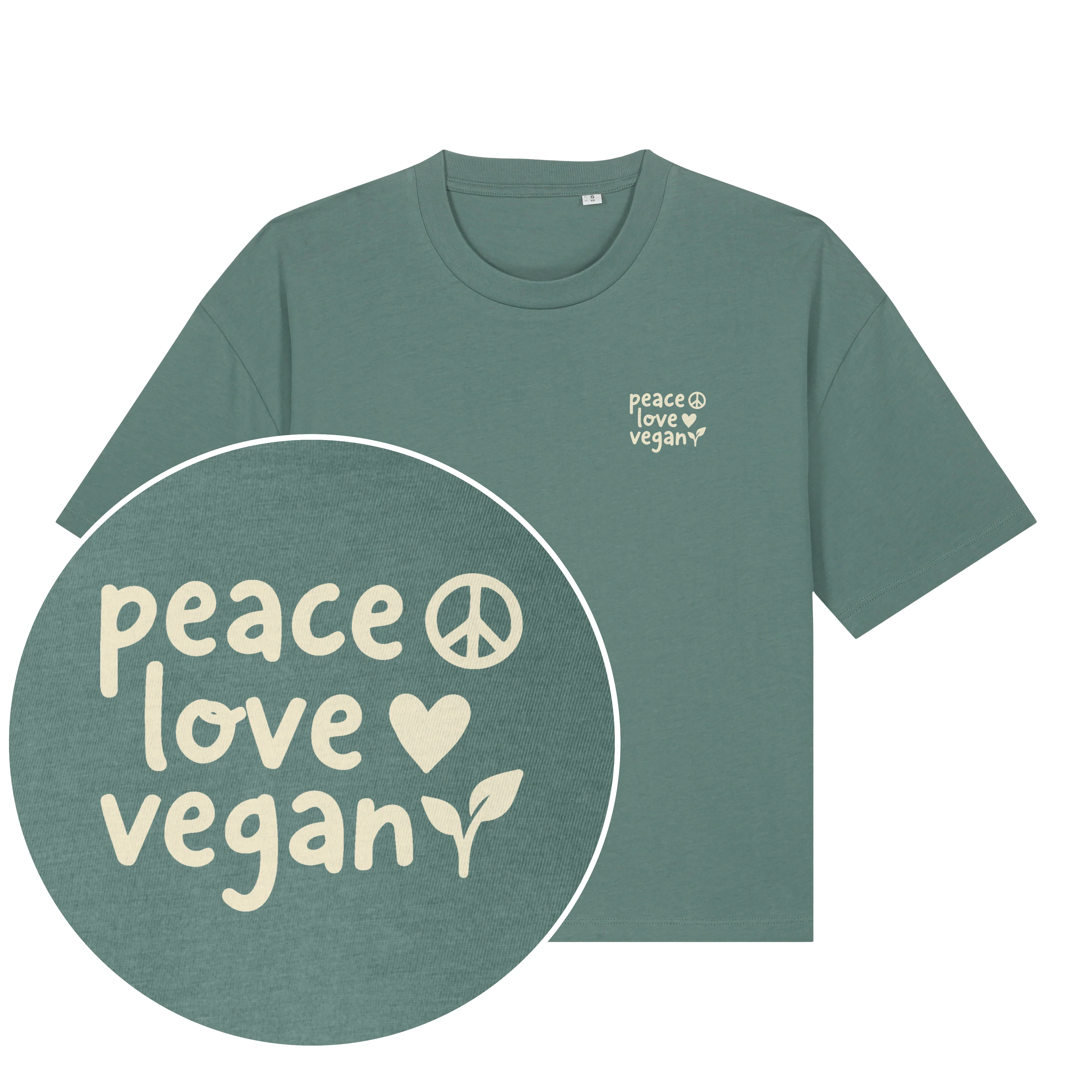 Peace Love Vegan Women's Boxy T-Shirt - Image 3