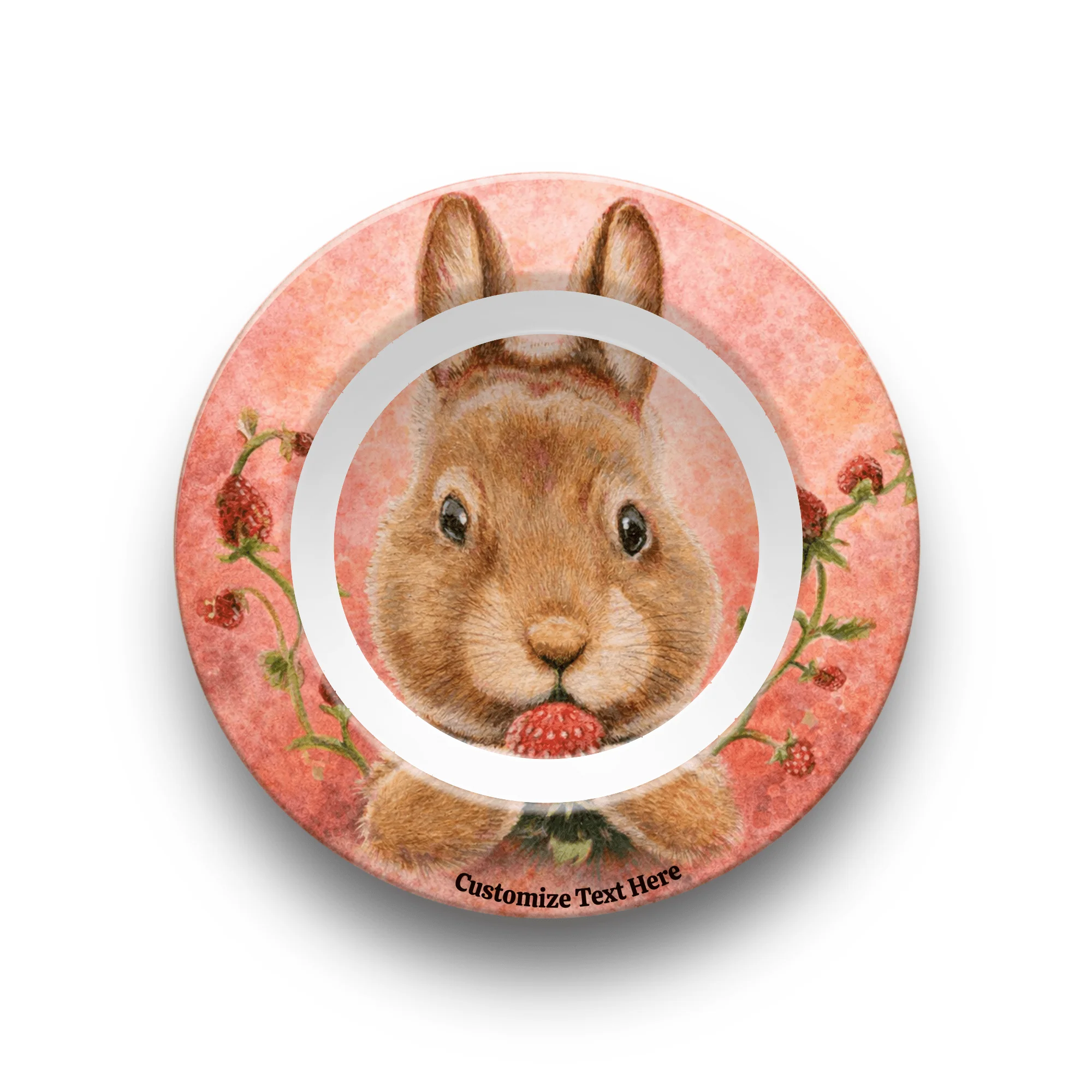 Personalized Kids Plate & Bowl with Bunny & Strawberry – Whimsical Tableware for Children - Image 5