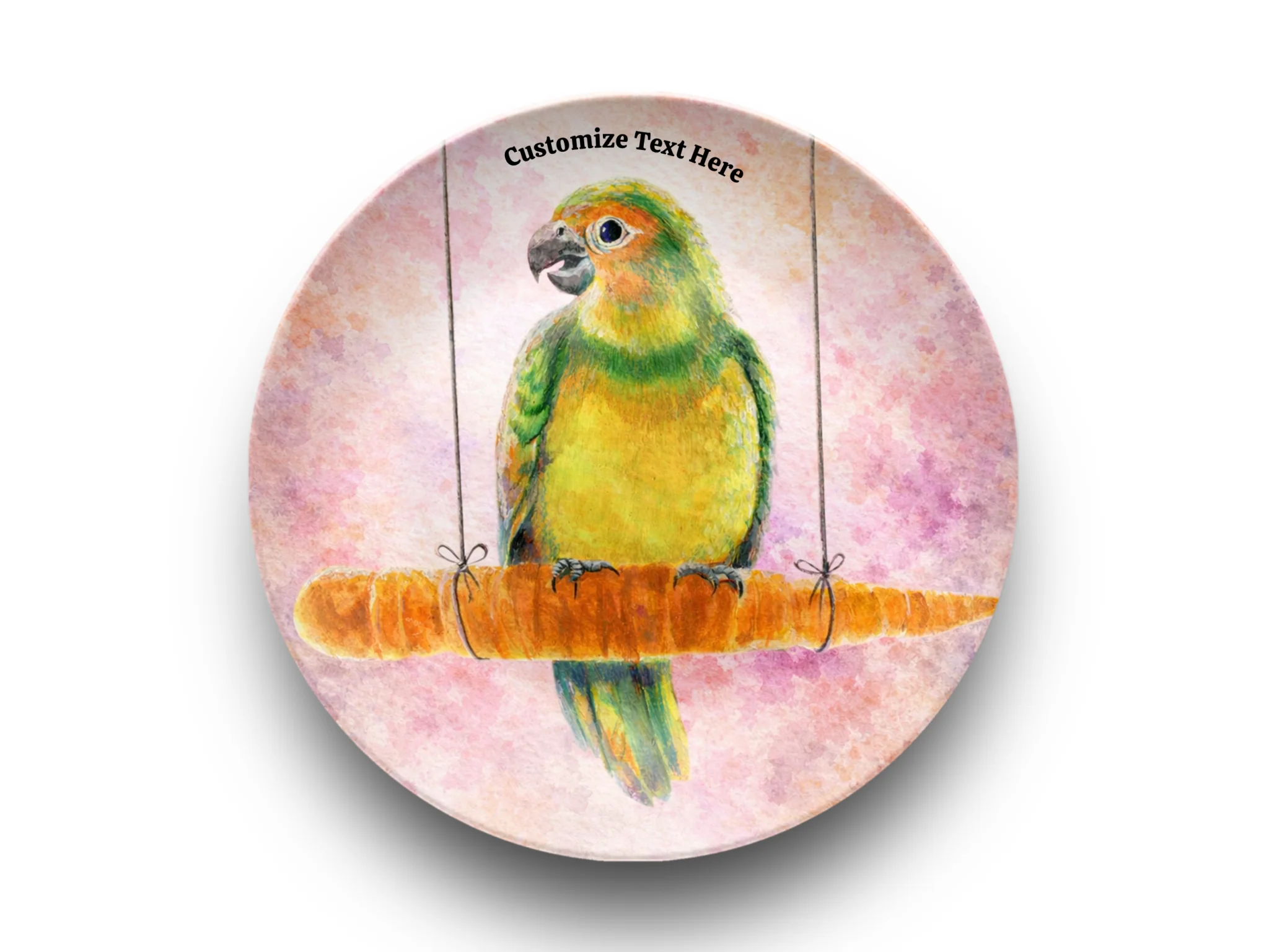 Personalized Kids Plate & Bowl with Parrot on a Carrot – Whimsical Tableware for Everyone - Image 2