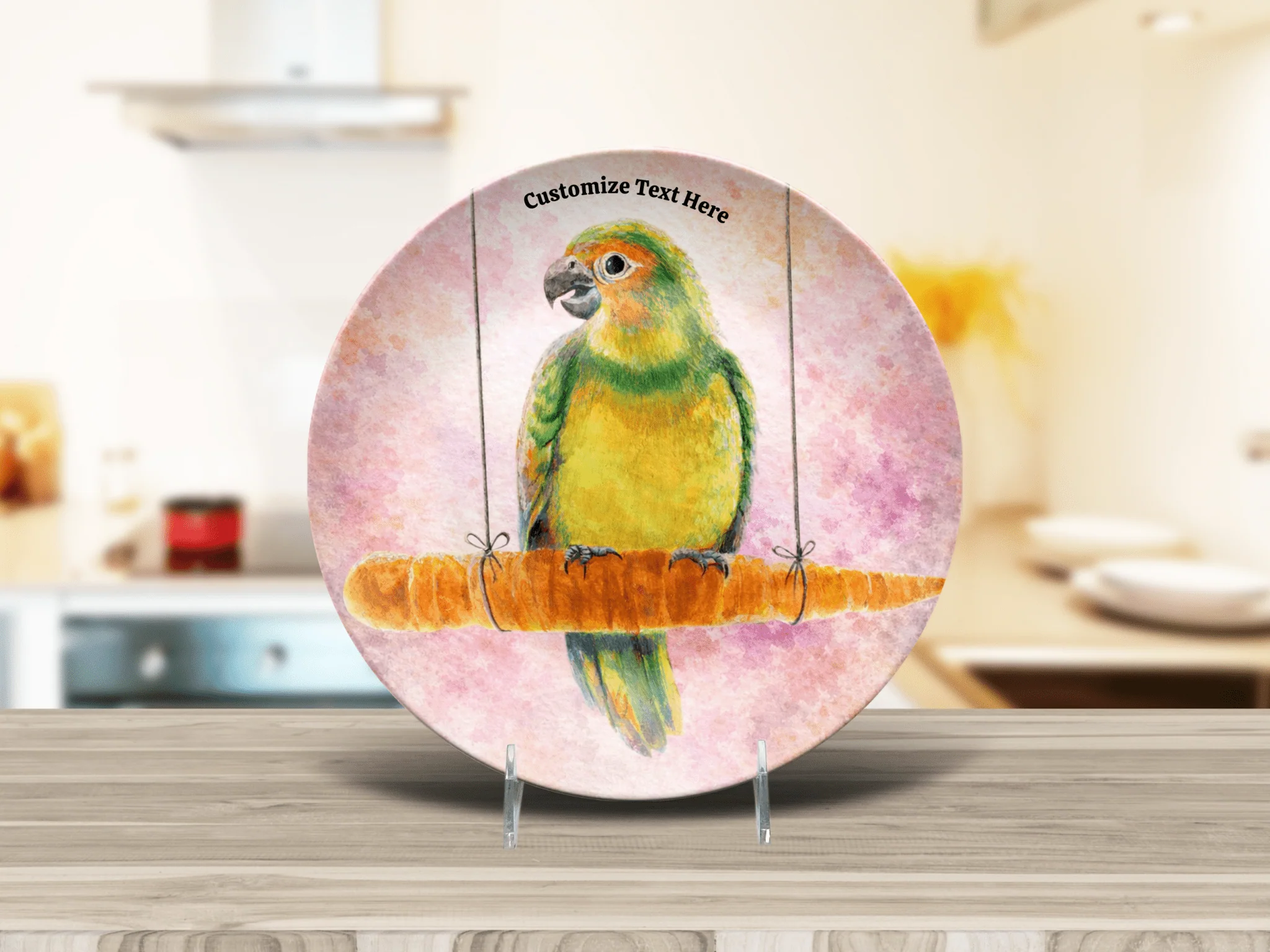 Personalized Kids Plate & Bowl with Parrot on a Carrot – Whimsical Tableware for Everyone - Image 3