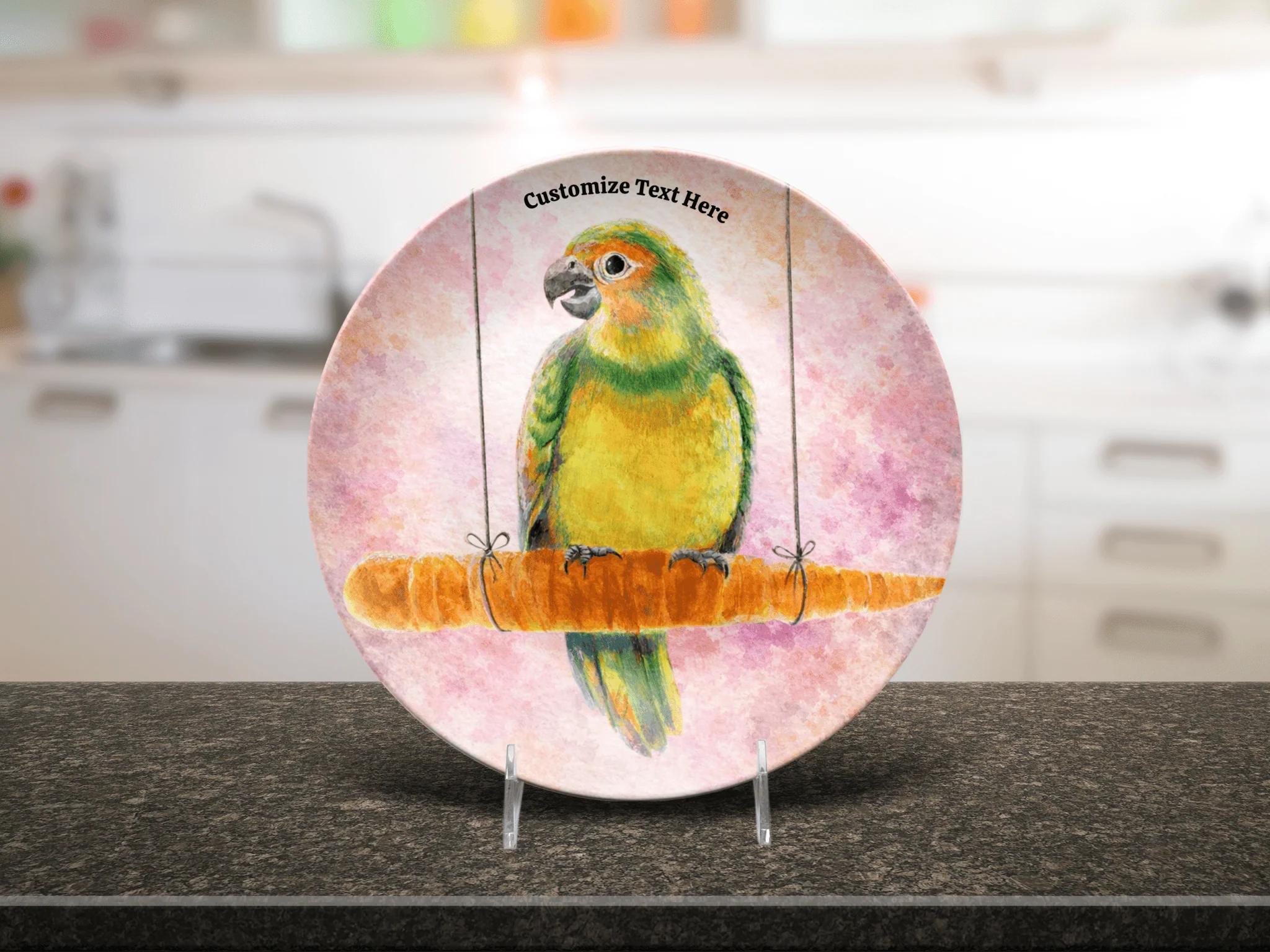 Personalized Kids Plate & Bowl with Parrot on a Carrot – Whimsical Tableware for Everyone - Image 7