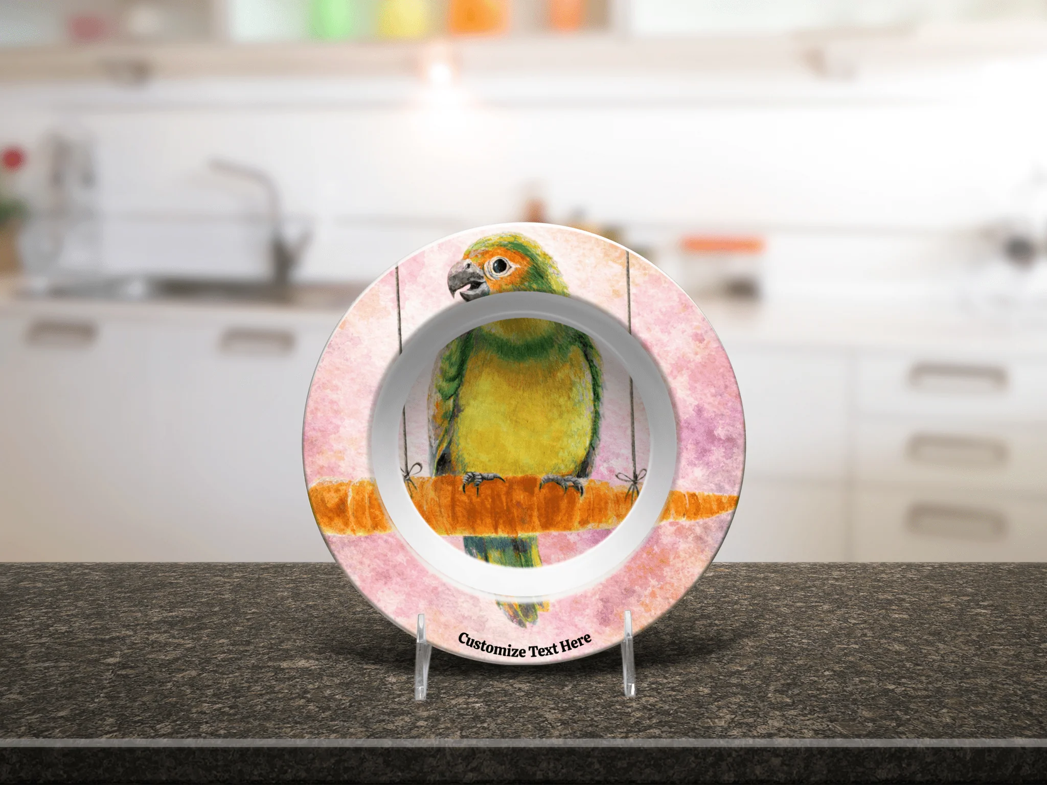Personalized Kids Plate & Bowl with Parrot on a Carrot – Whimsical Tableware for Everyone - Image 8