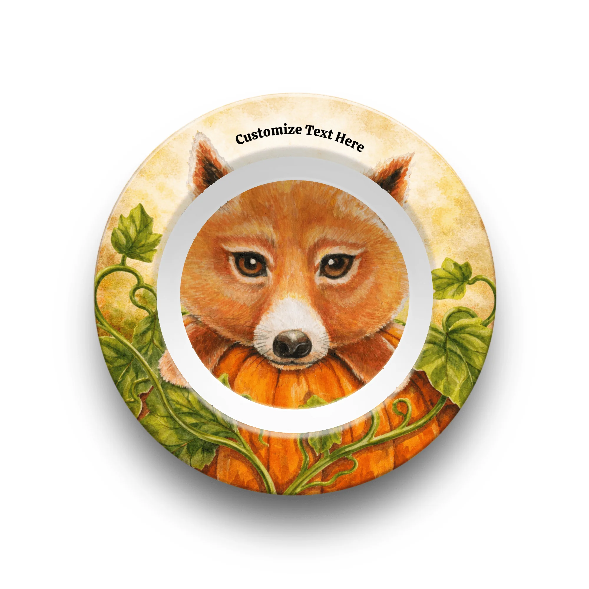 Personalized Plate & Bowl with Fox & Pumpkin – Whimsical Tableware for Everyone - Image 5