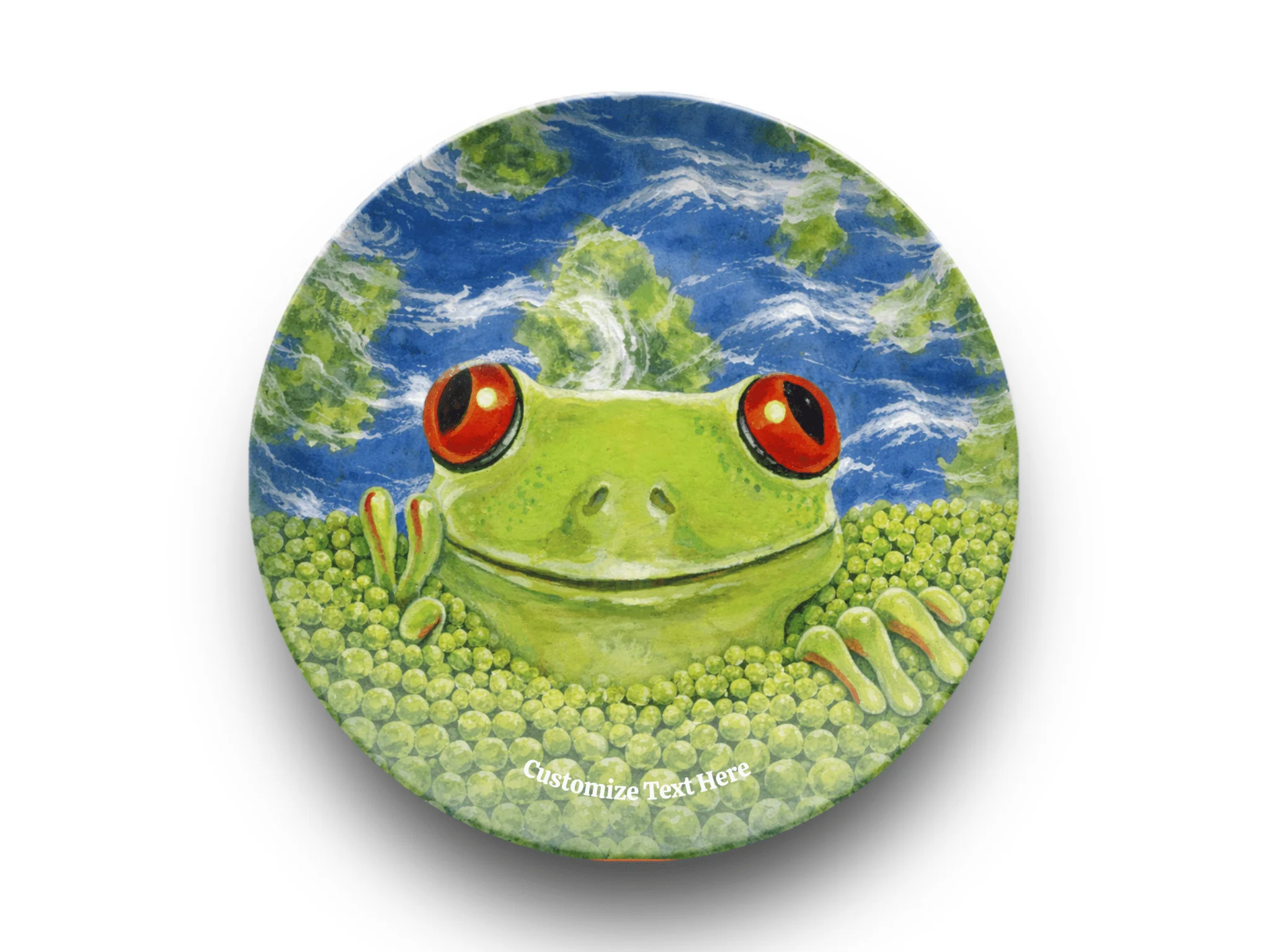 Personalized Plate & Bowl with Frog & Peas – Whimsical Tableware for Everyone - Image 2