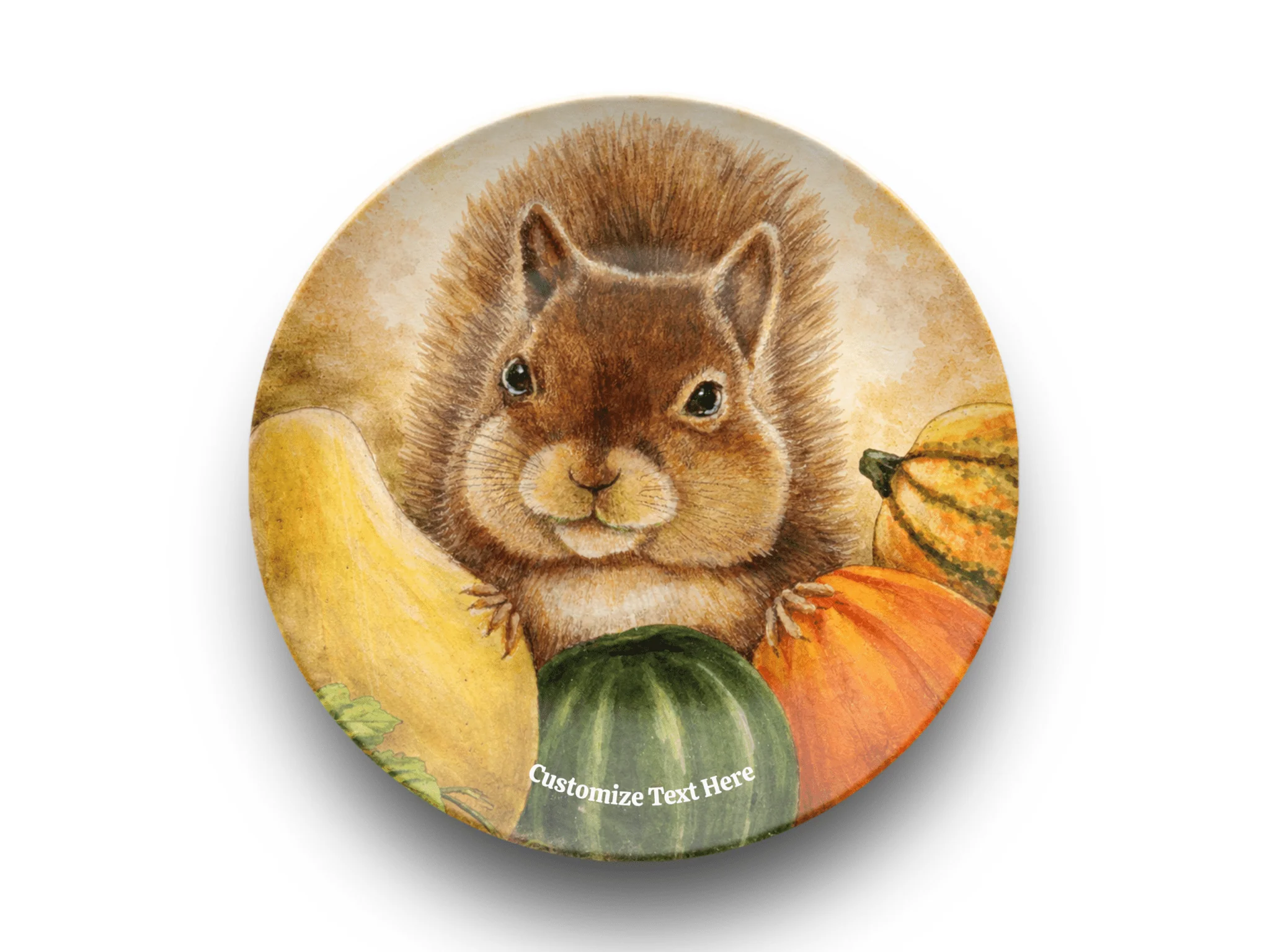 Personalized Plate & Bowl with Squirrel & Squash – Whimsical Tableware for Everyone - Image 2