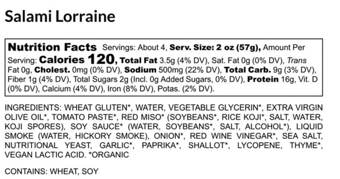 PLANT-BASED SALAMI LORRAINE 3-PACK - Image 3