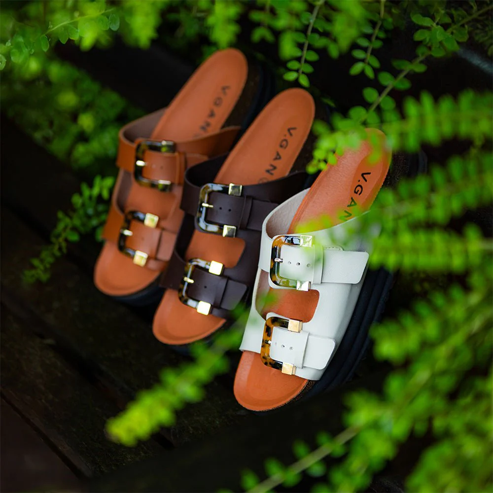 Plum Footbed Tortoiseshell Sandals - Image 6