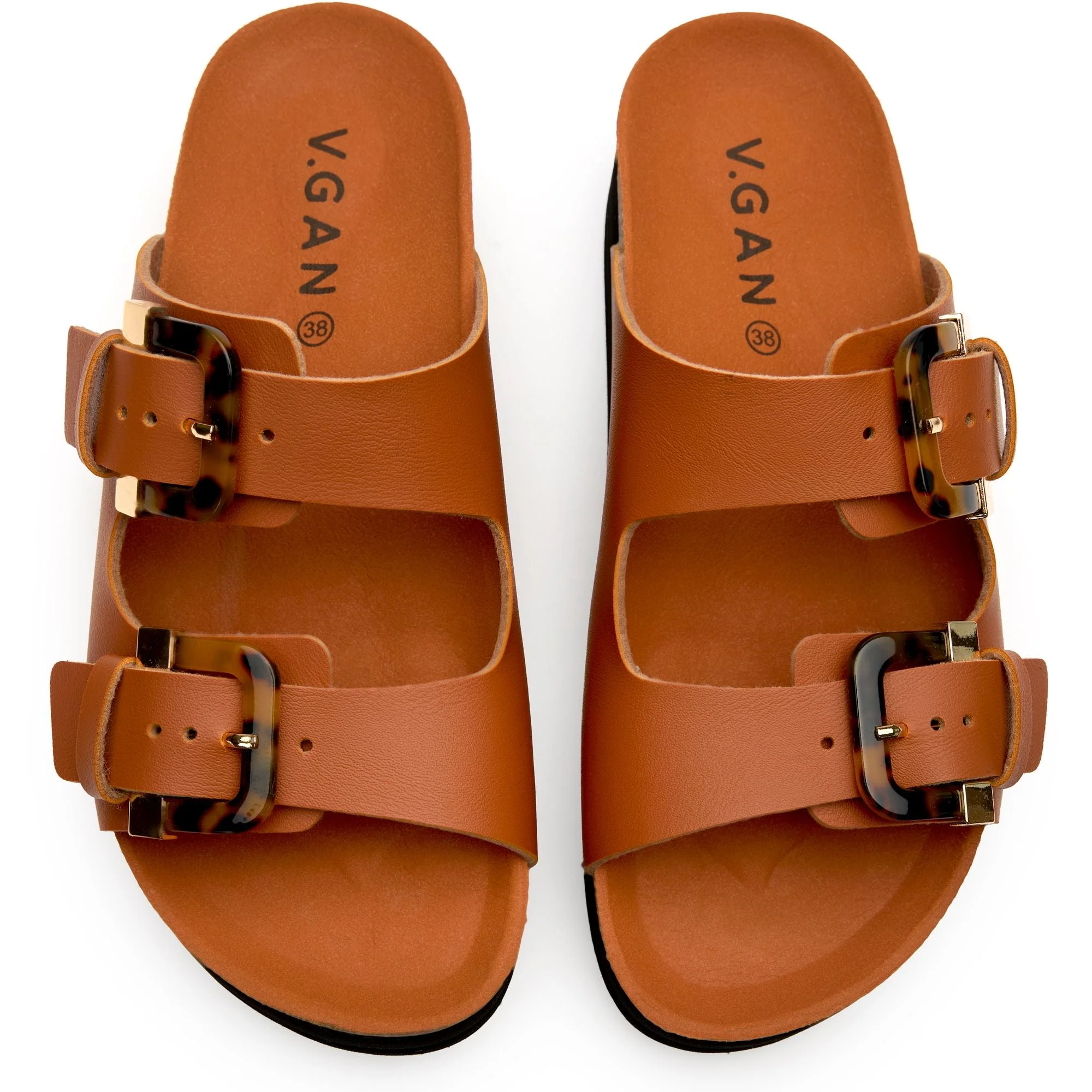 Plum Footbed Tortoiseshell Sandals - Image 2