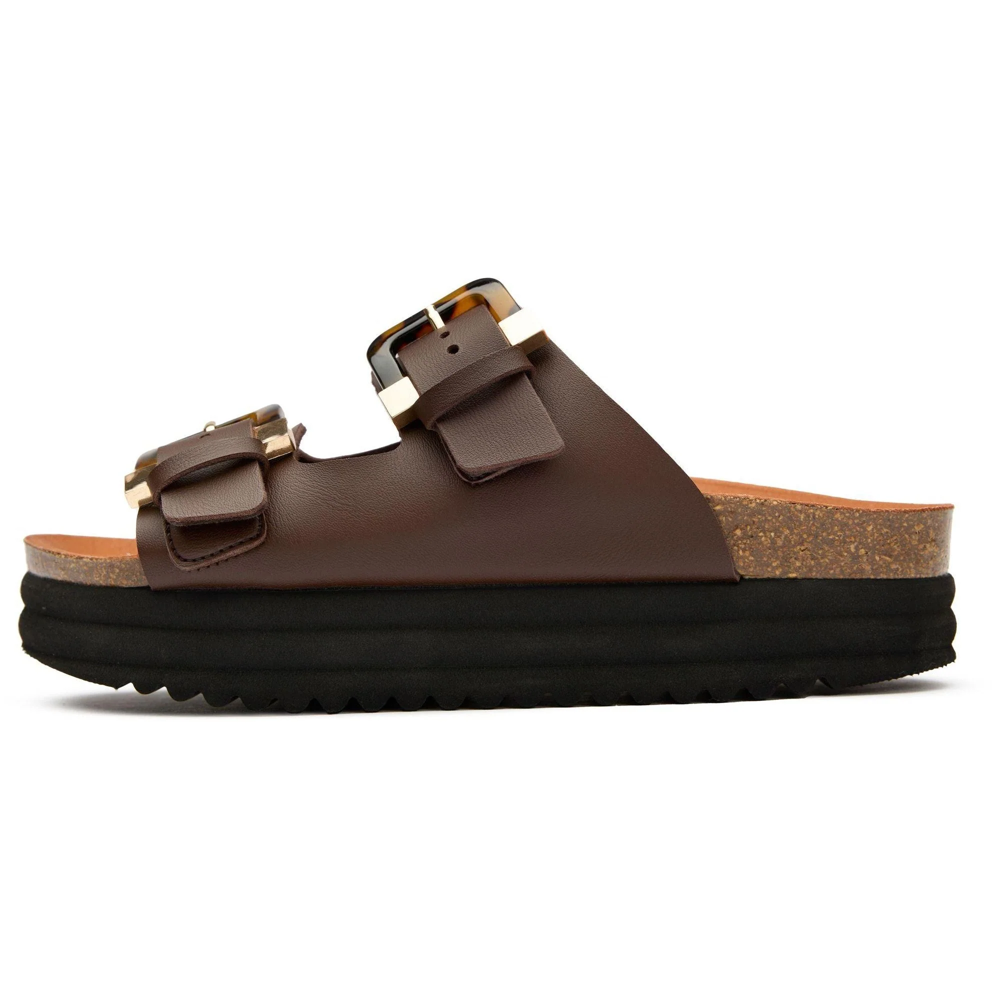 Plum Footbed Tortoiseshell Sandals - Image 4