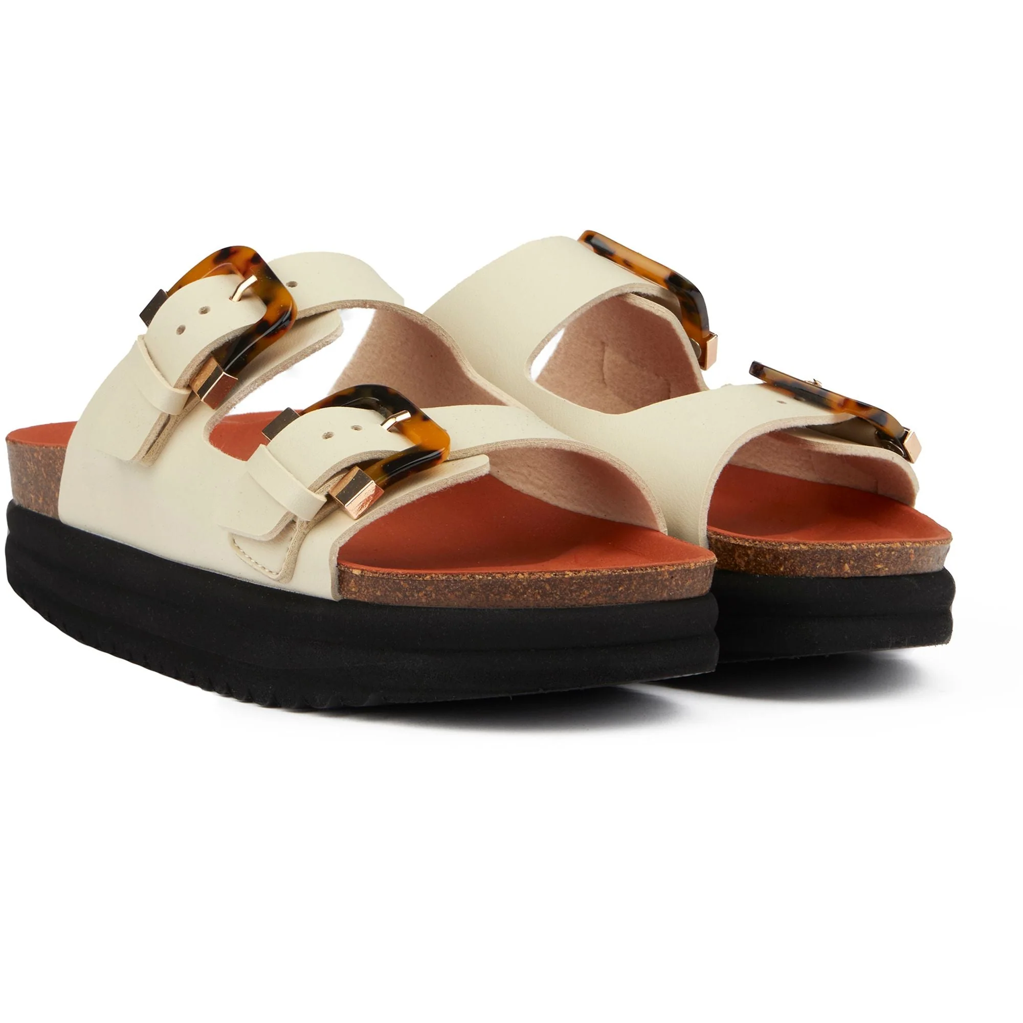 Plum Footbed Tortoiseshell Sandals - Image 2