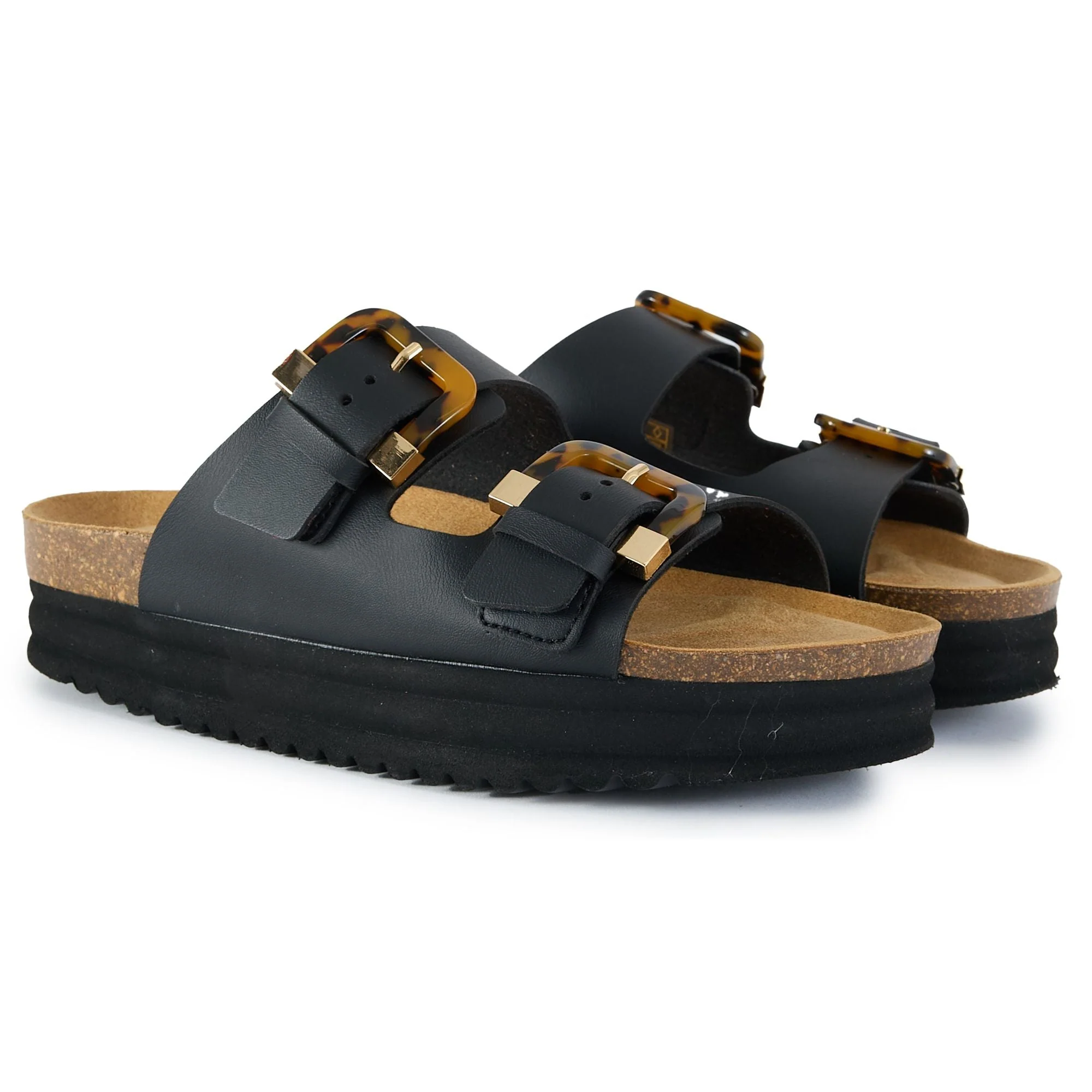 Plum Tortoiseshell Comfort Footbed Sandals - Image 2