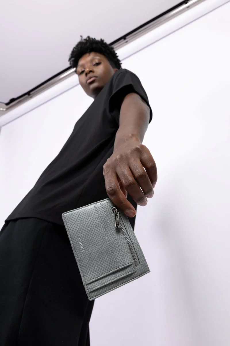 Zipped Uppeal™ Blue Grey Lizard Card Holder - Image 3