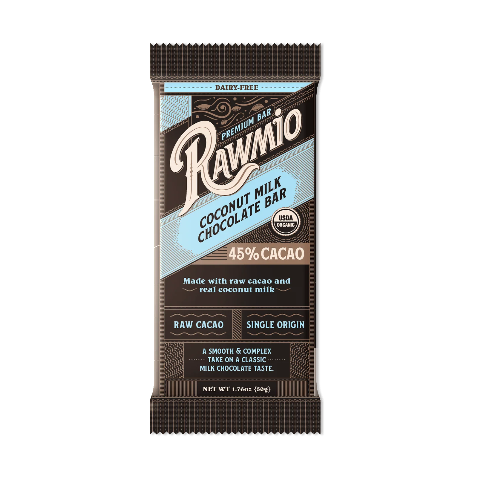 Premium Coconut Milk Chocolate Bar - 45% Cacao