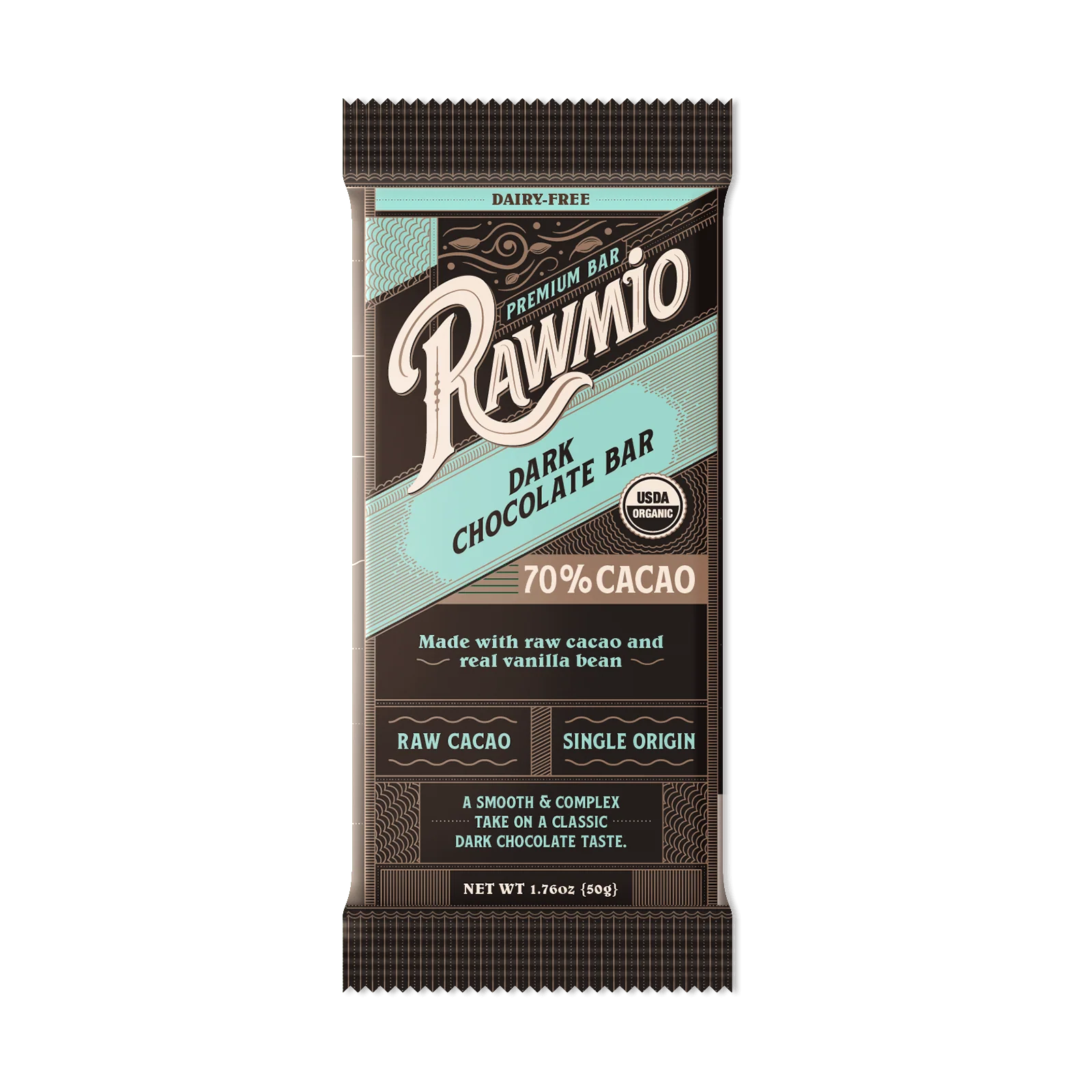 Premium Dark Chocolate Bar with Vanilla Bean - 70% Cacao