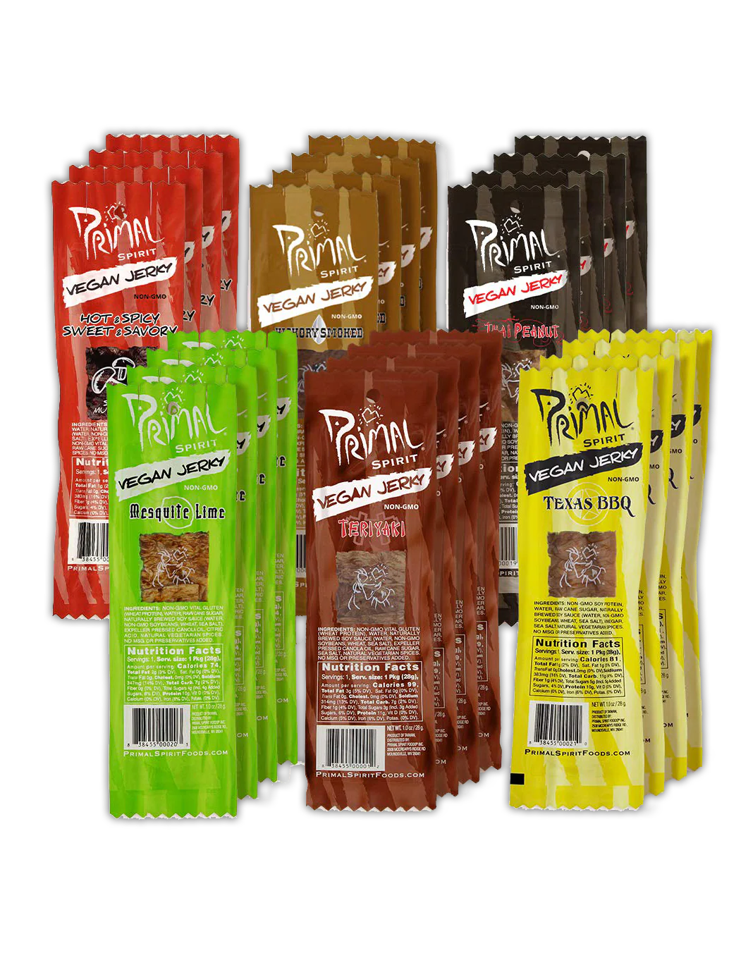 Primal Spirit Vegan Jerky Sampler Pack - ALL 6 flavors