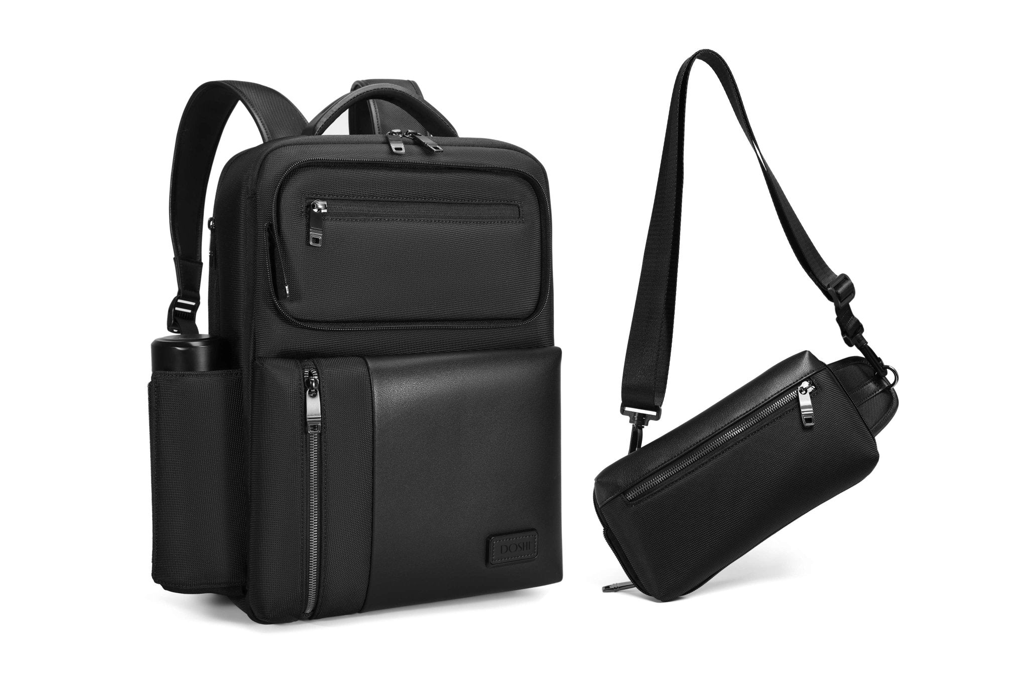 Pro Travel Vegan Backpack 306 - Semi-Expandable w/ Pouch - Image 2