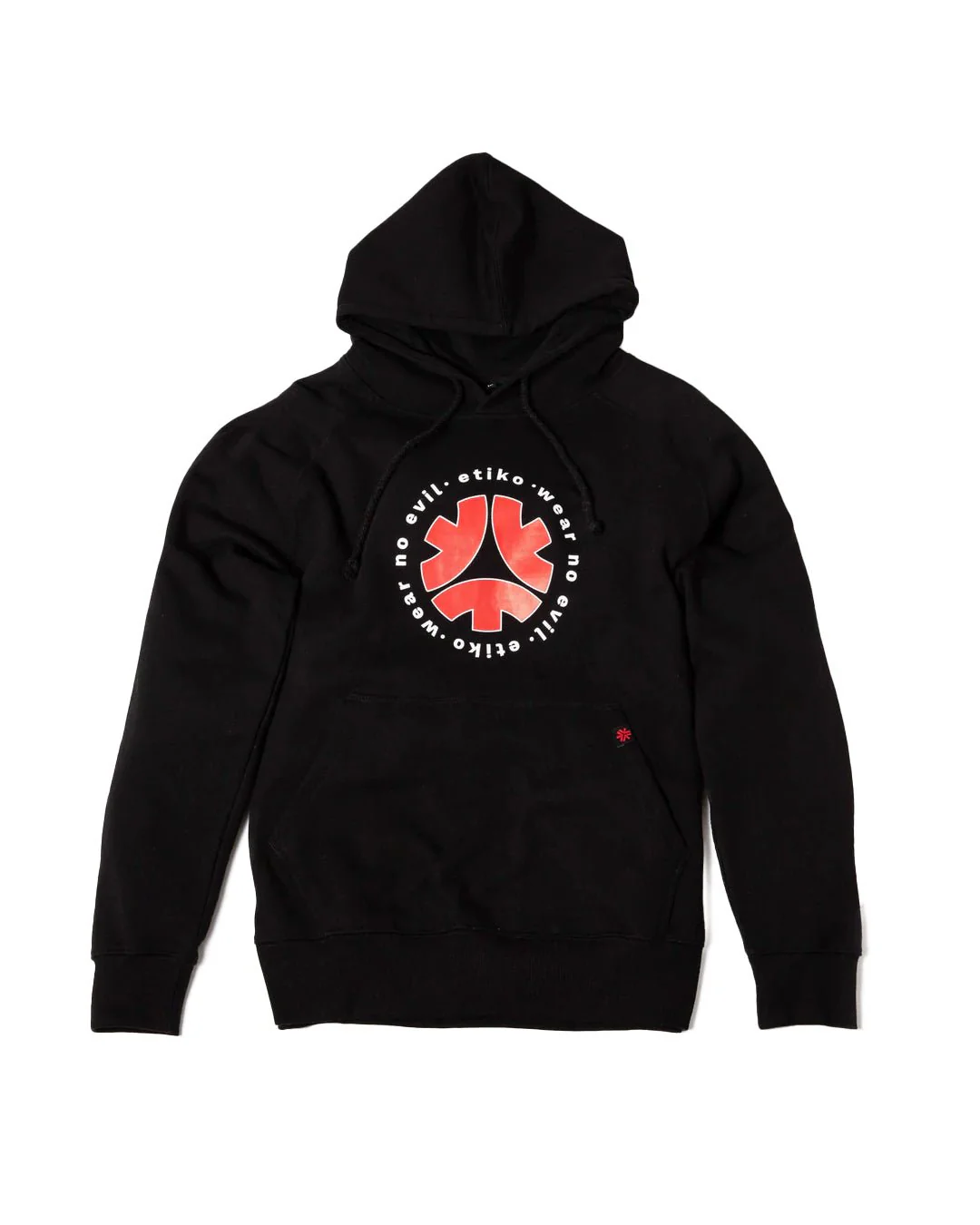 Pullover Hoodie, Wear No Evil, Unisex Black & Red