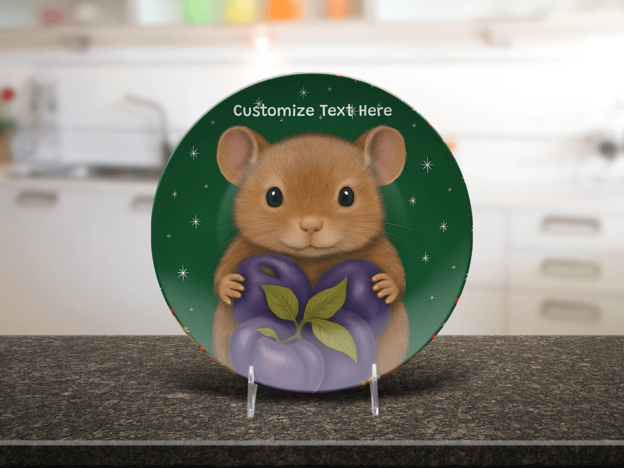 Purple Plum Whimsical Mouse
