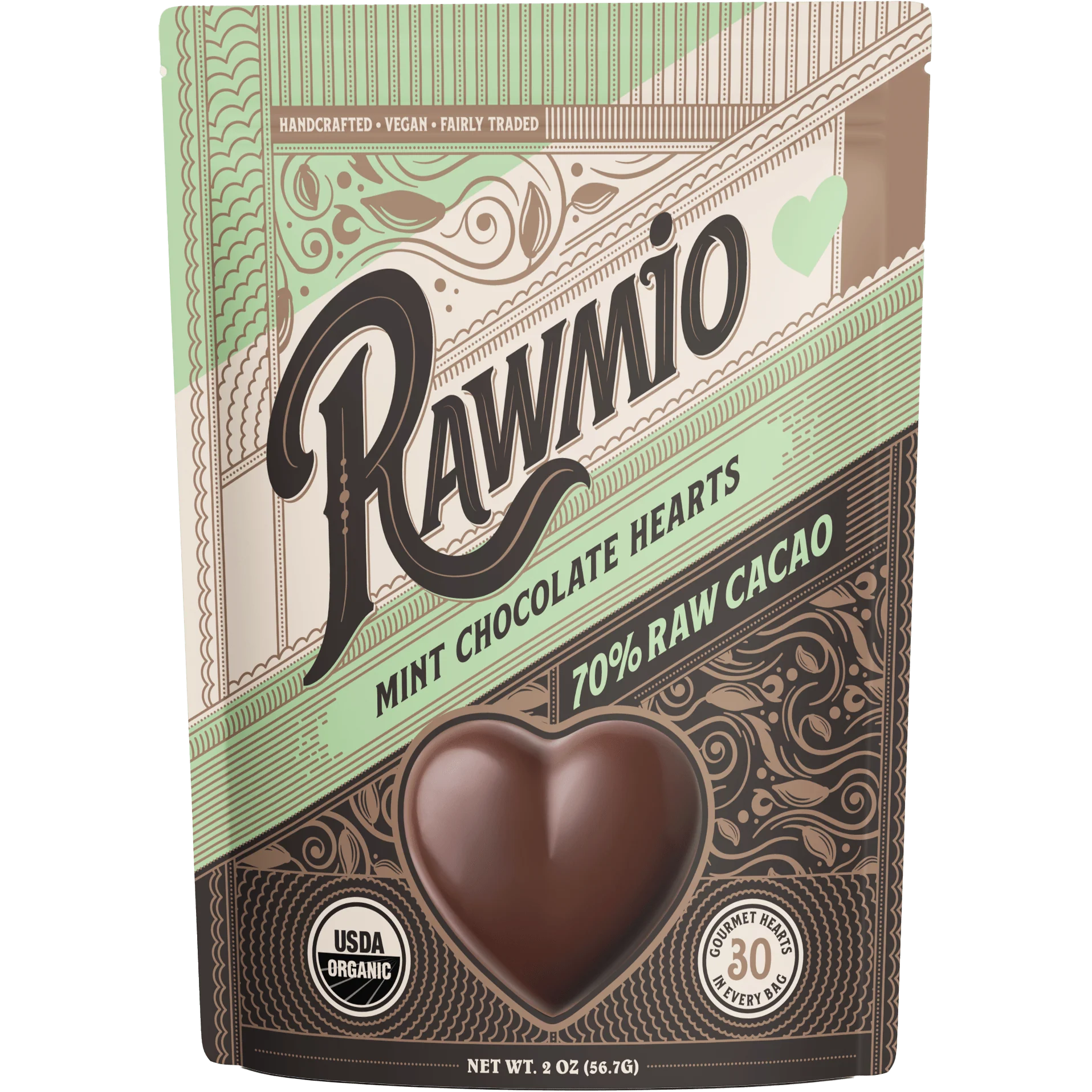 Raw Mint Chocolate Hearts